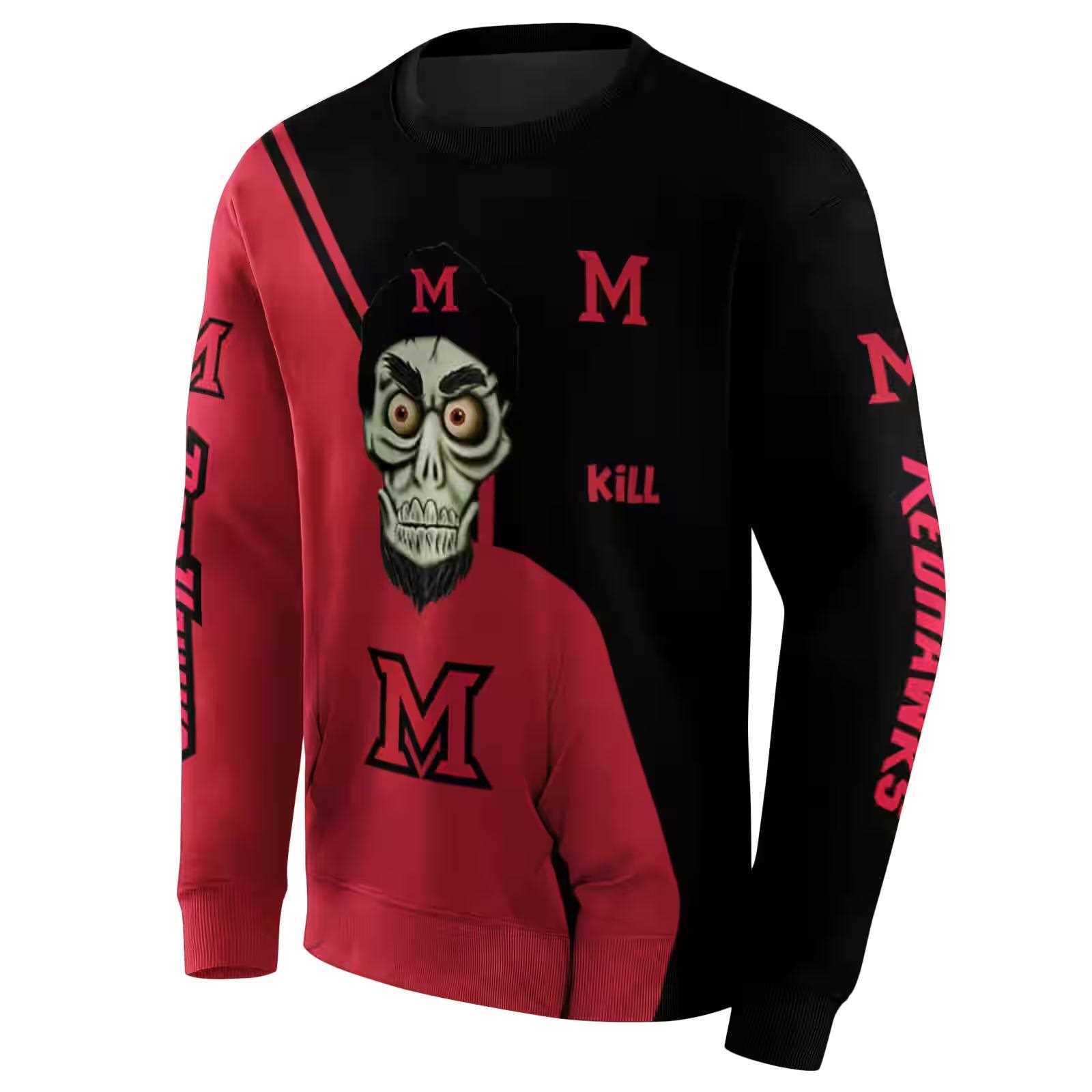 miami redhawks achmed skull red hoodie new arrival
