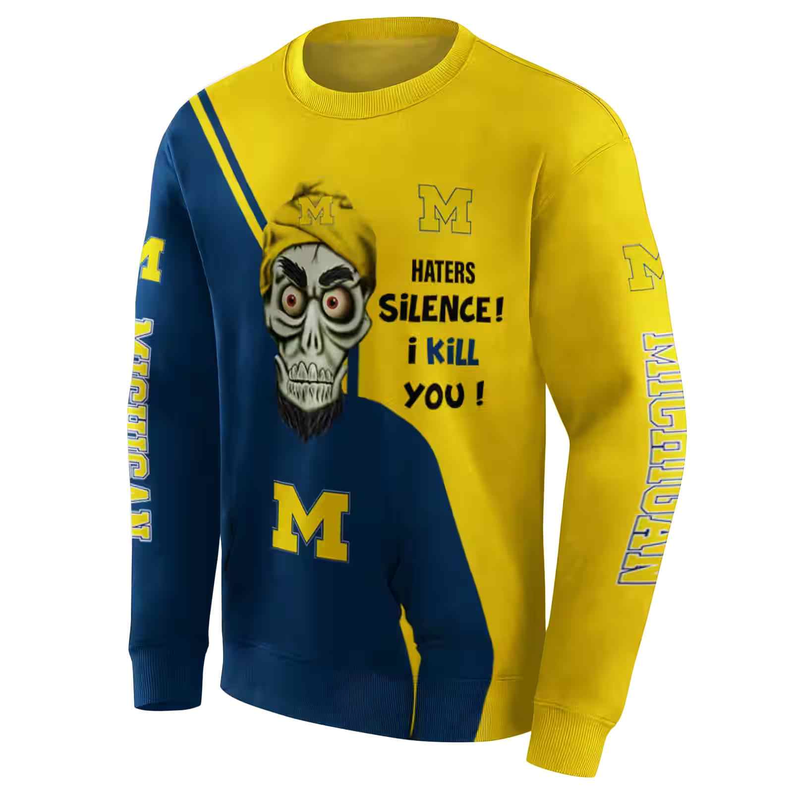 michigan wolverines achmed skull blue hoodie new arrival