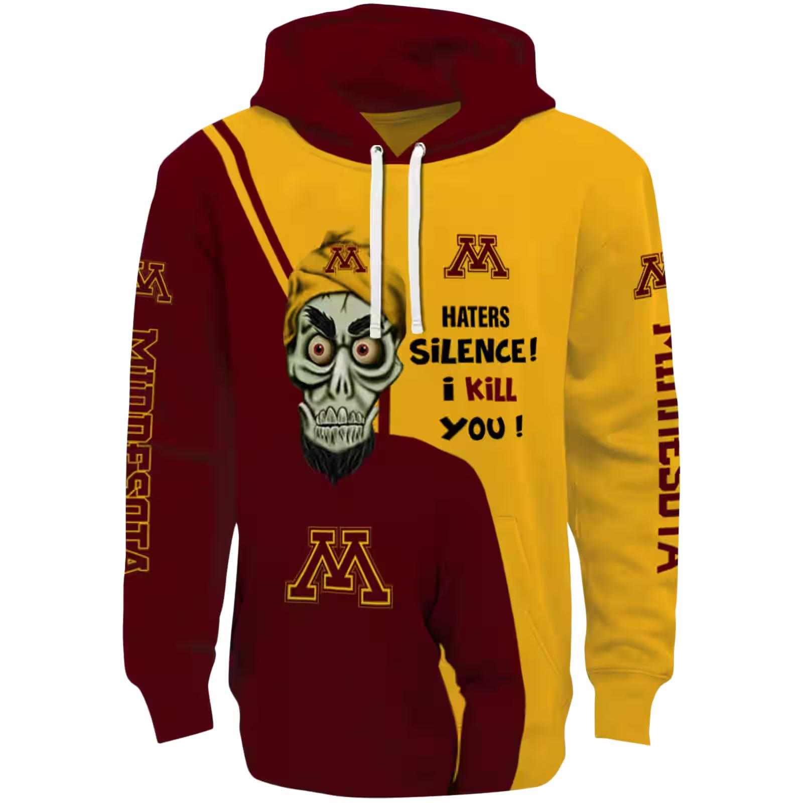 minnesota golden gophers achmed skull maroon hoodie best selling