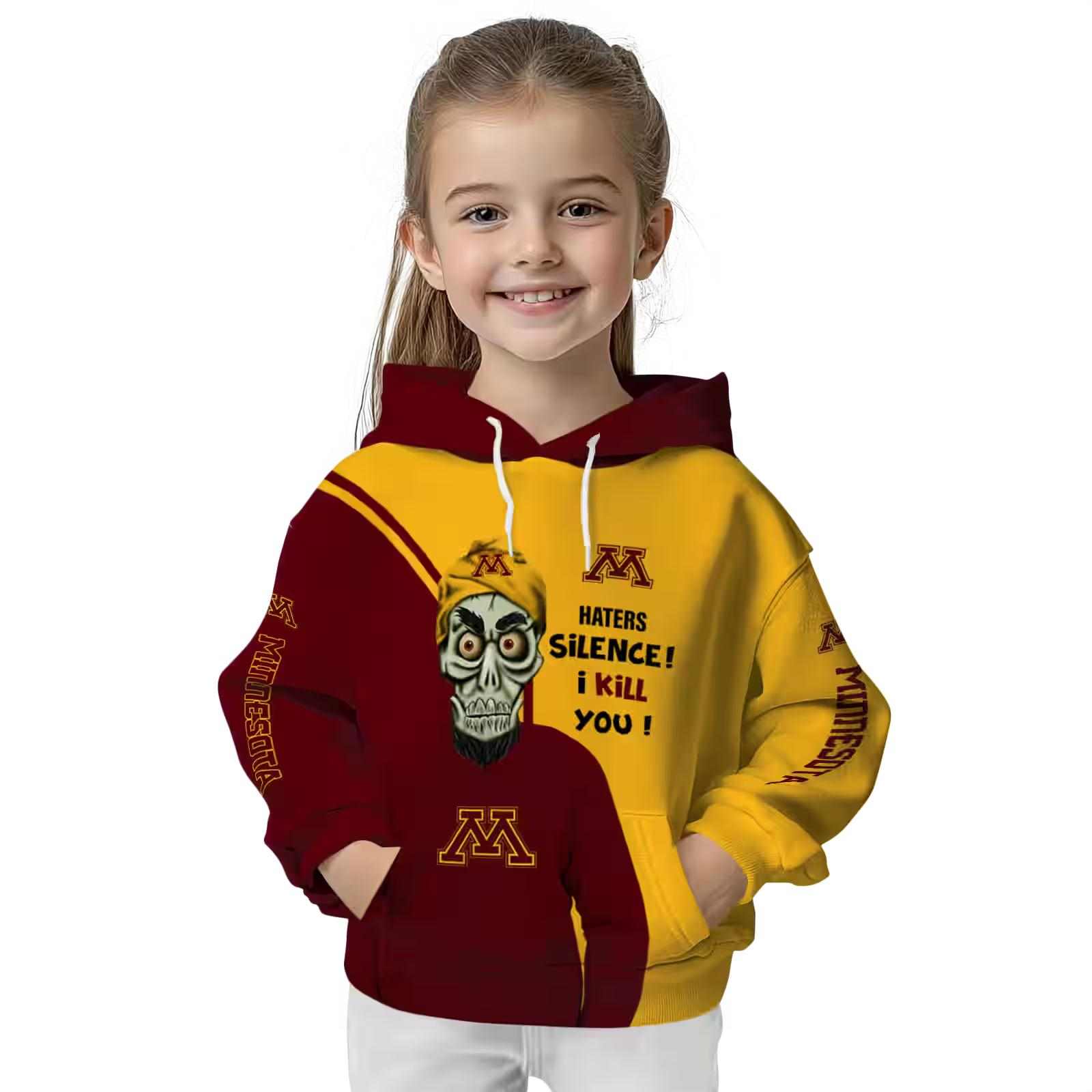 minnesota golden gophers achmed skull maroon hoodie top rated