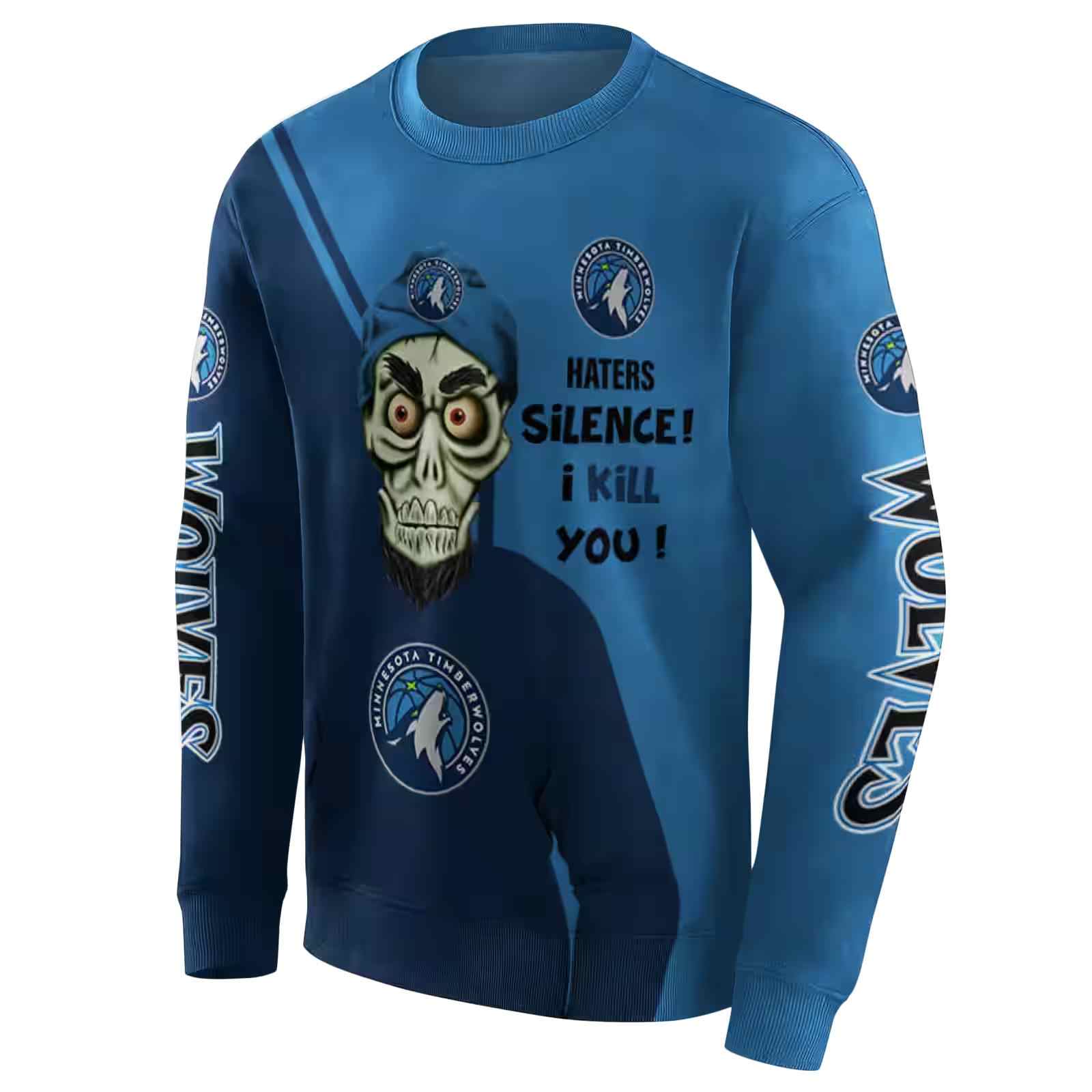 minnesota timberwolves achmed skull midnight blue hoodie new arrival