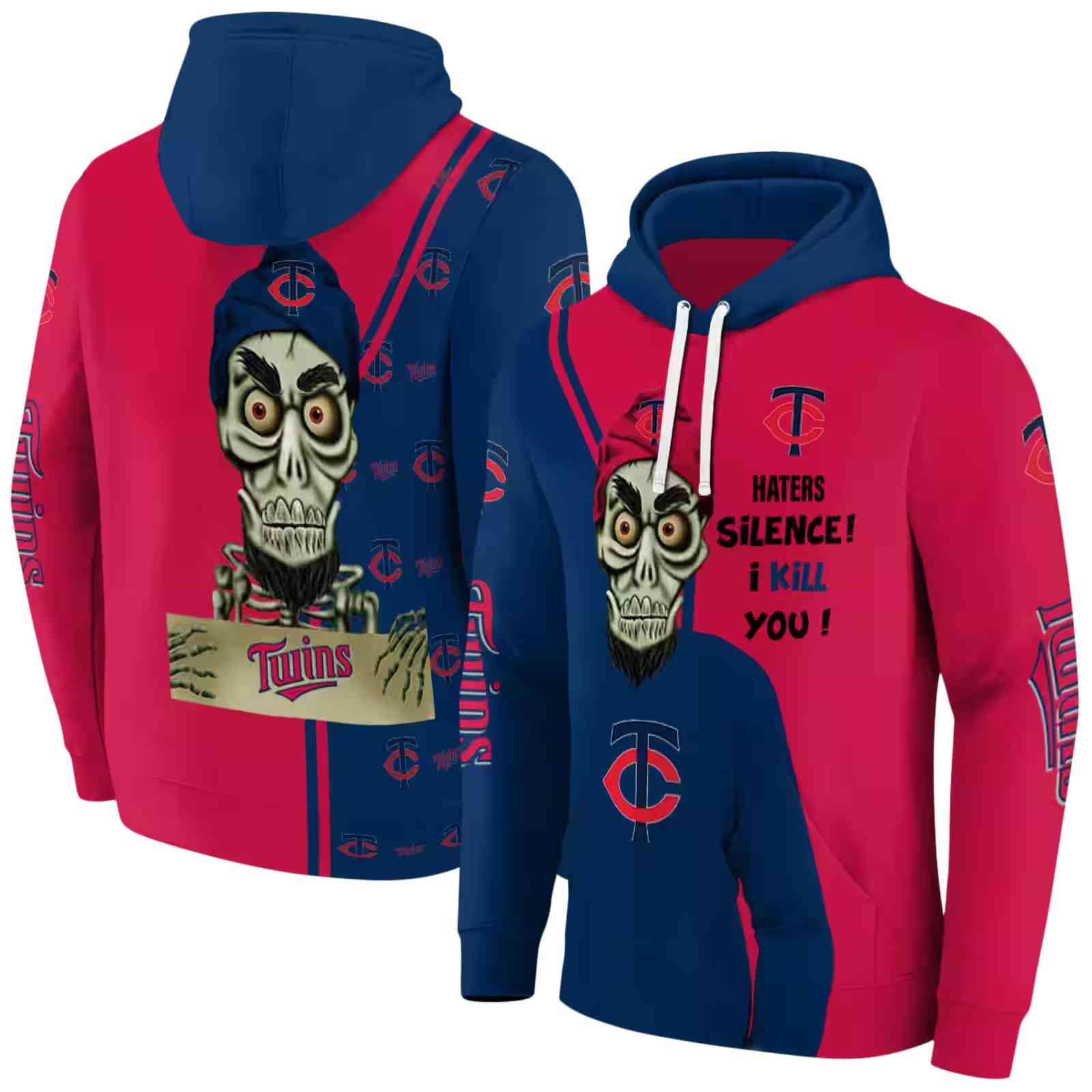 minnesota twins achmed skull navy hoodie fashion forward