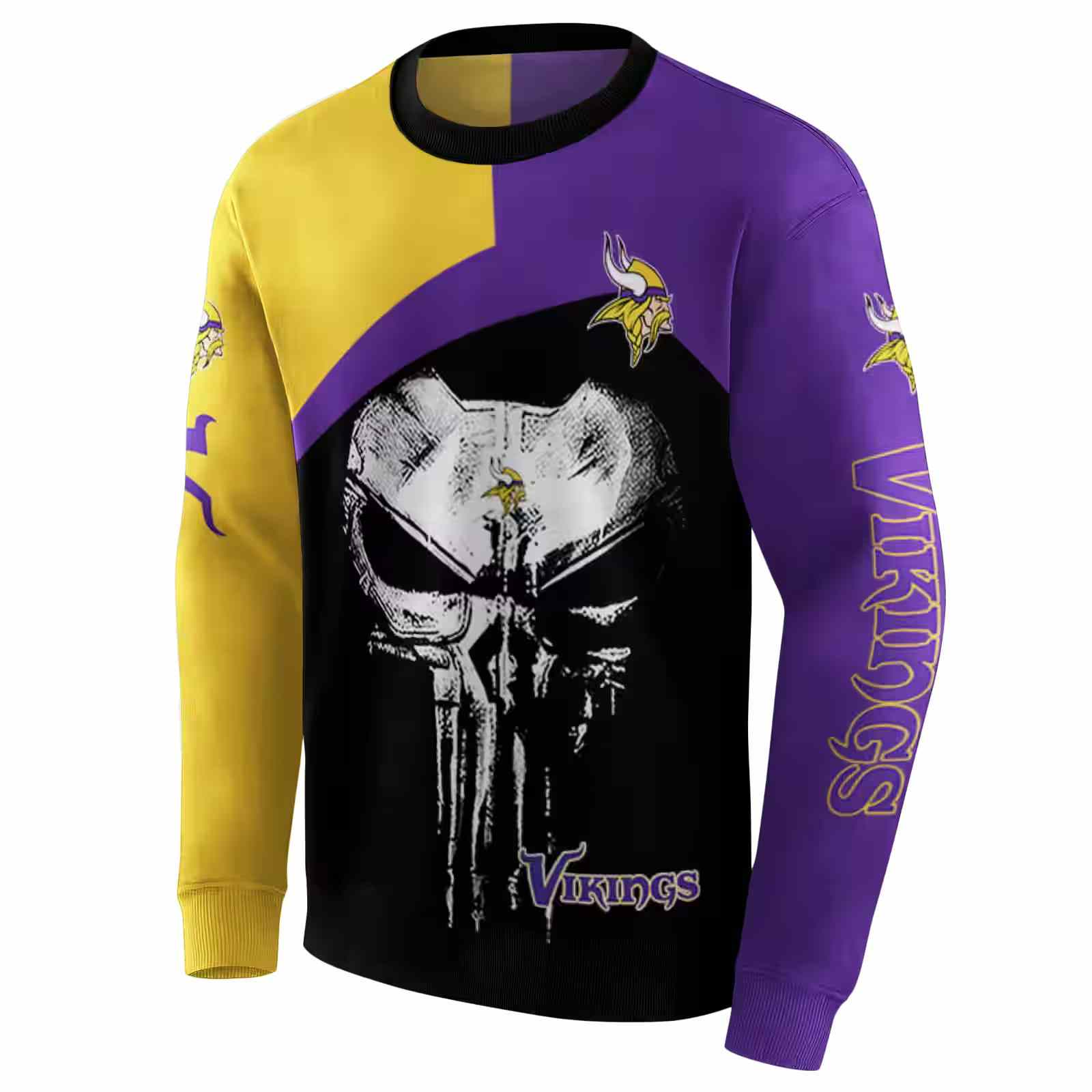 minnesota vikings skull punisher gold black hoodie new arrival