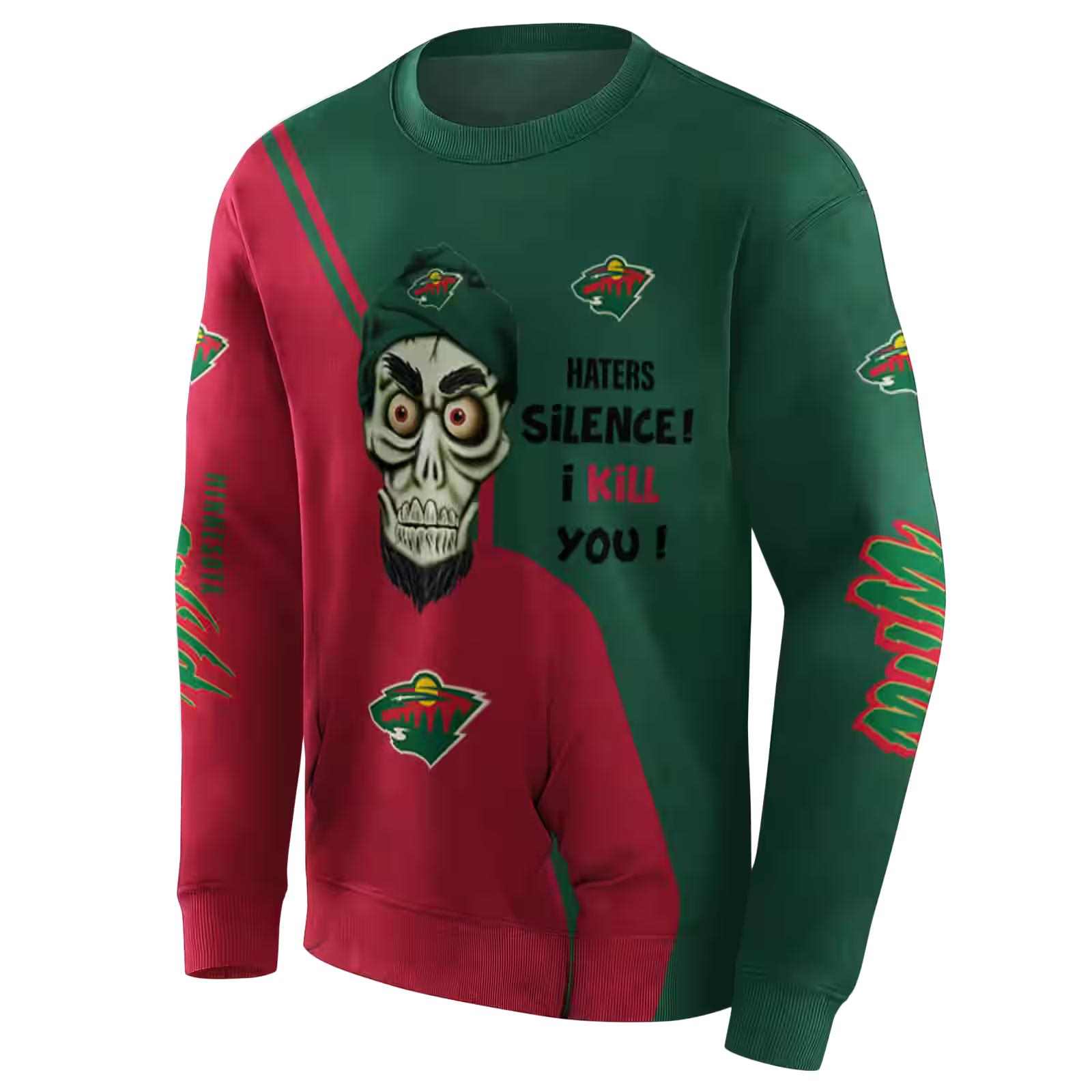 minnesota wild achmed skull red hoodie new arrival