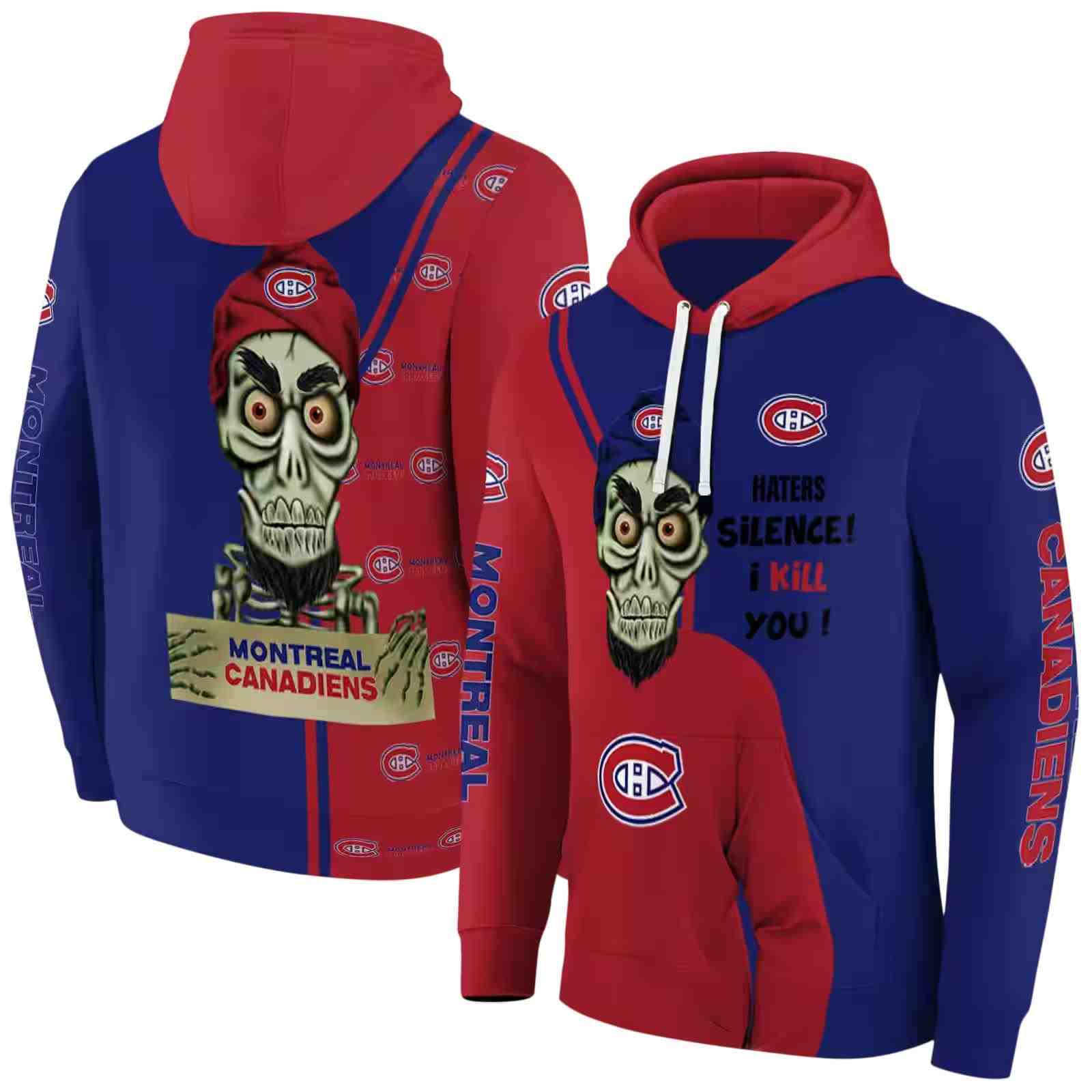 montreal canadiens achmed skull red hoodie fashion forward