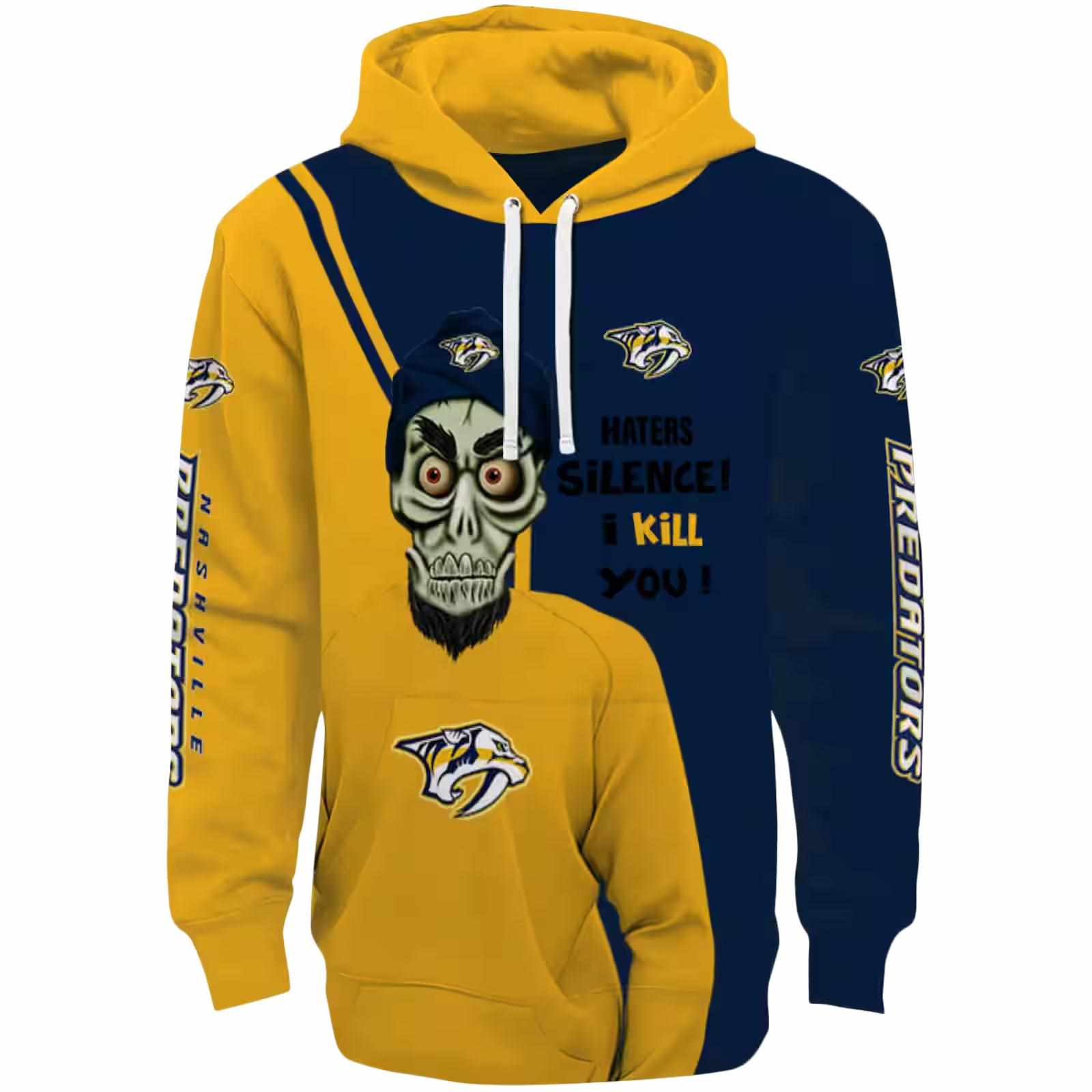nashville predators achmed skull gold hoodie best selling
