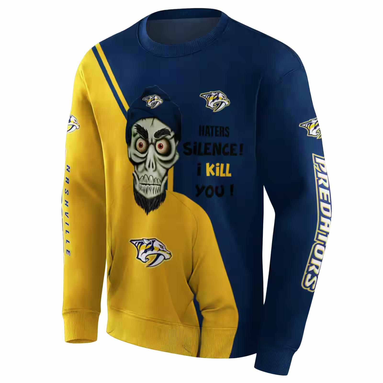 nashville predators achmed skull gold hoodie new arrival