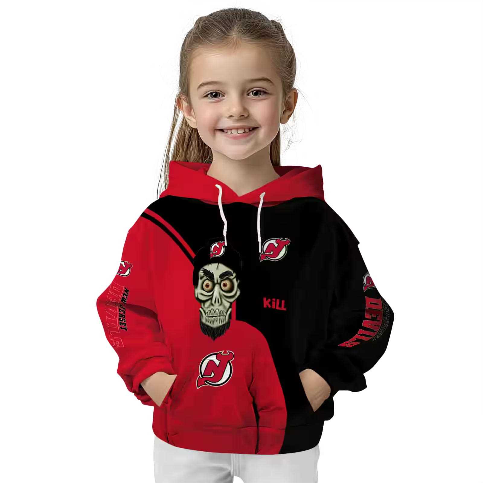 new jersey devils achmed skull red hoodie top rated
