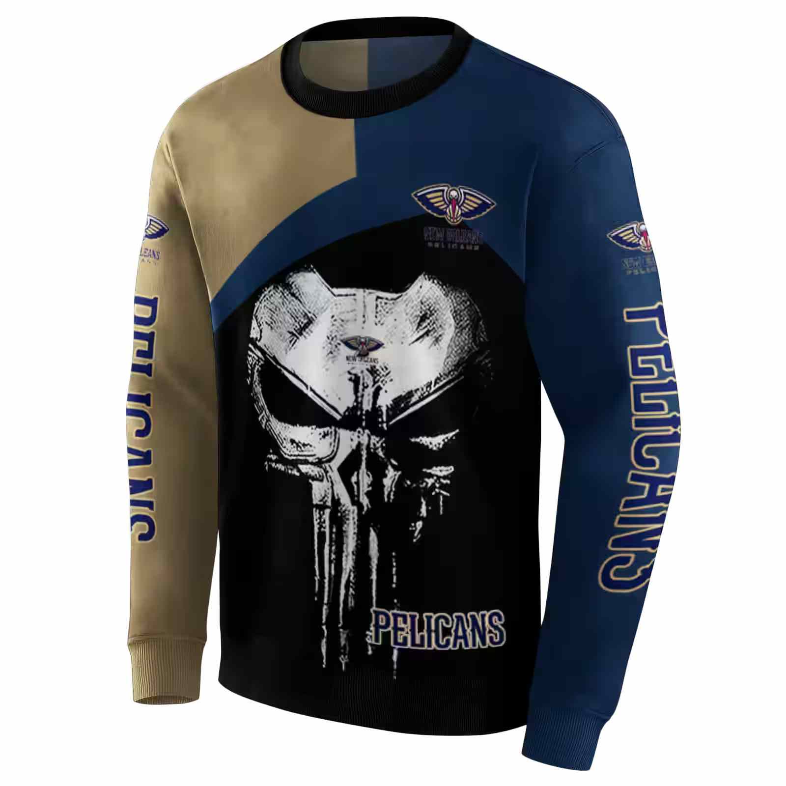 new orleans pelicans skull punisher gold black hoodie new arrival