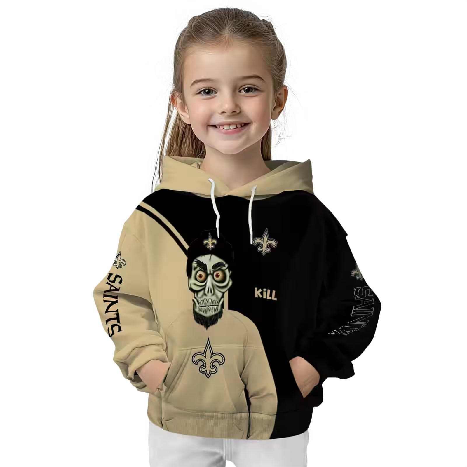 new orleans saints achmed skull gold hoodie top rated
