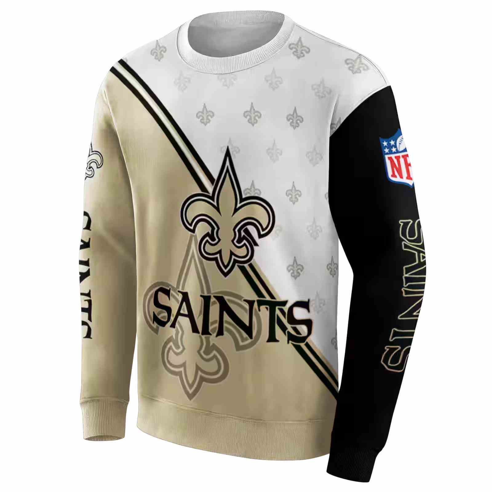 new orleans saints diagonal stripe gold white hoodie new arrival