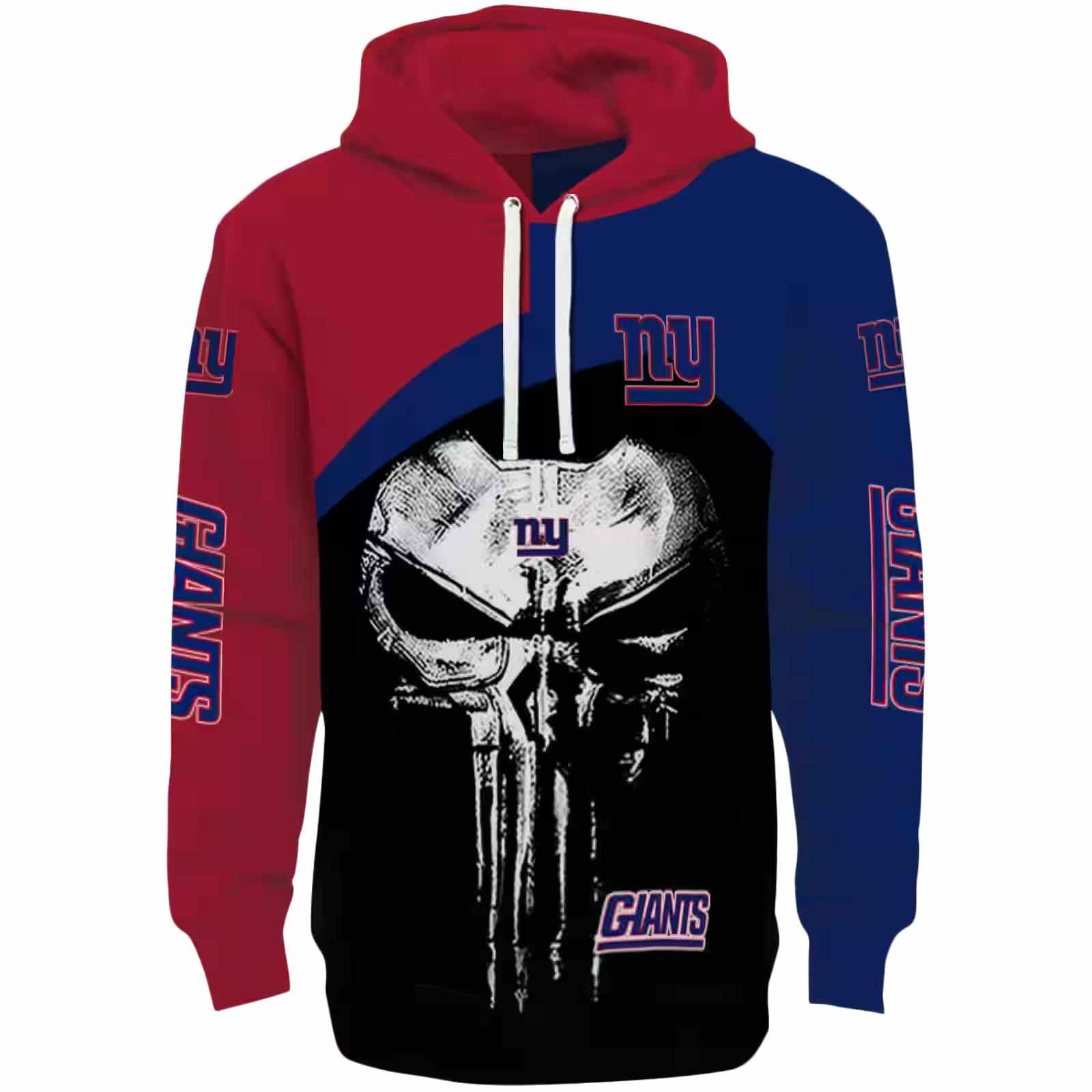 New York Giants Skull Punisher Red Black Hoodie