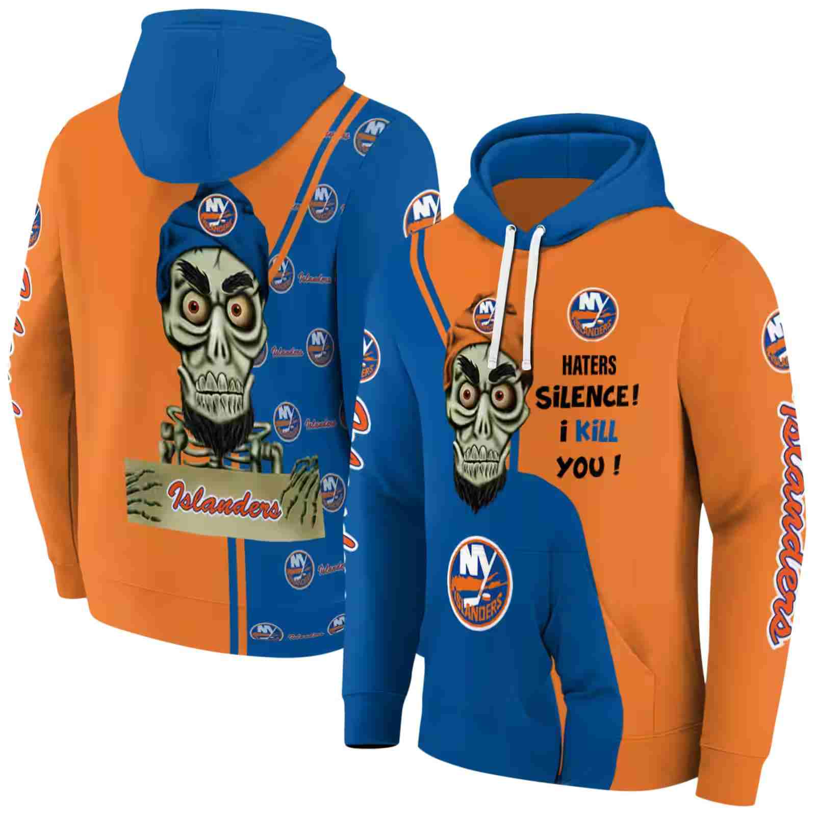 new york islanders achmed skull blue hoodie fashion forward