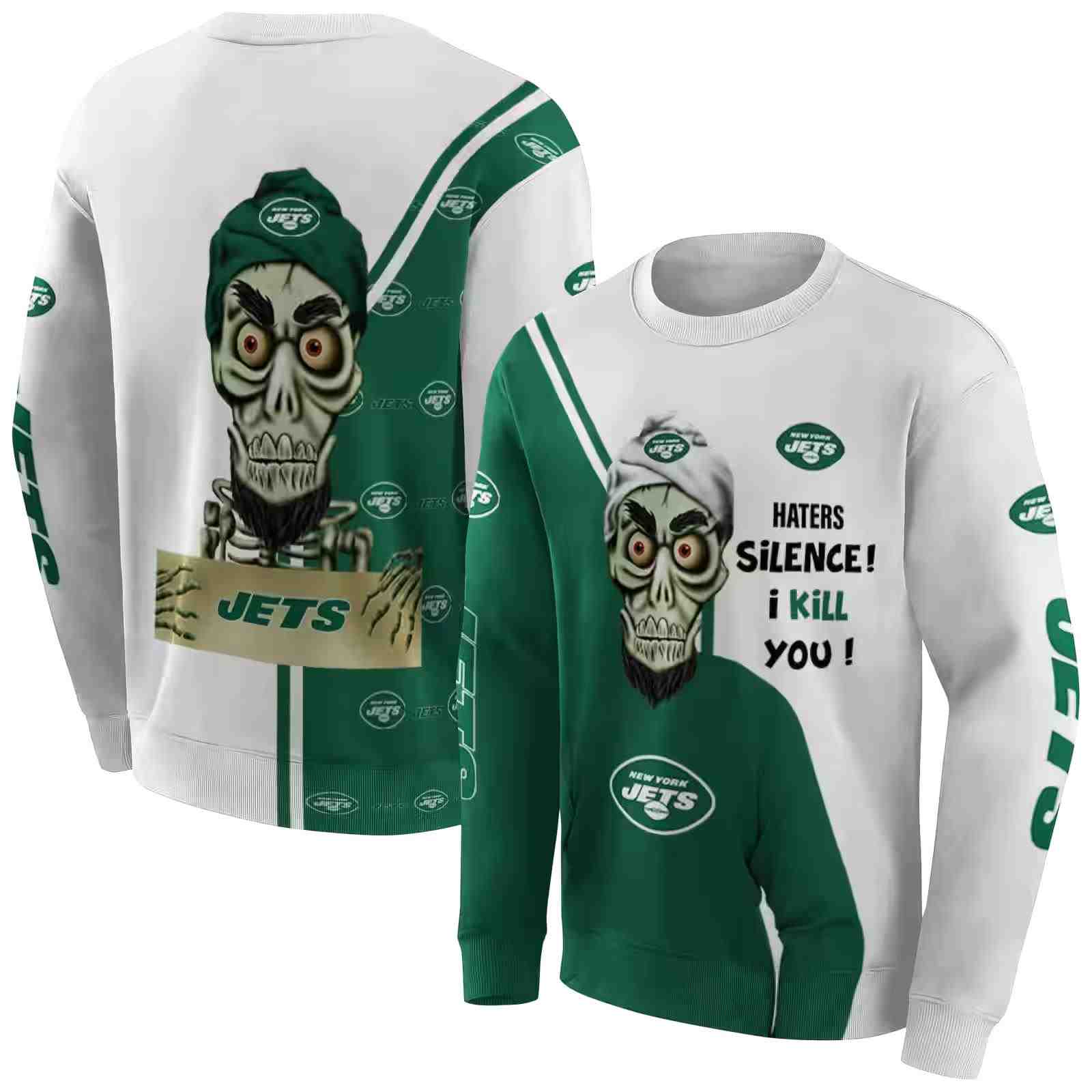 new york jets achmed skull green hoodie premium grade