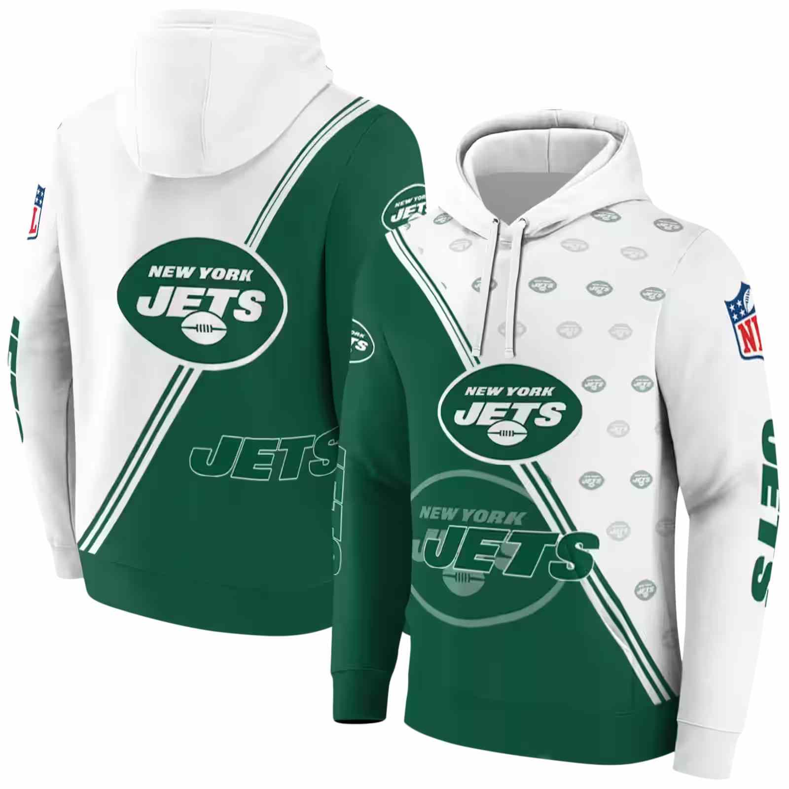 new york jets diagonal stripe green white hoodie fashion forward