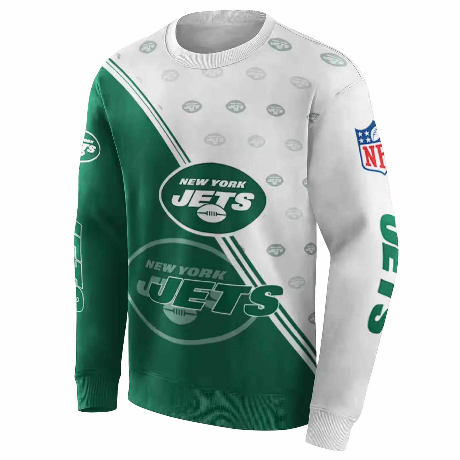 new york jets diagonal stripe green white hoodie new arrival