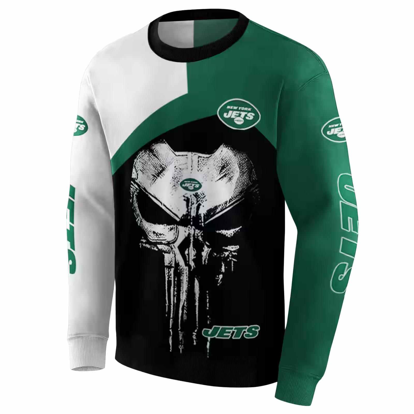 new york jets skull punisher white black hoodie new arrival