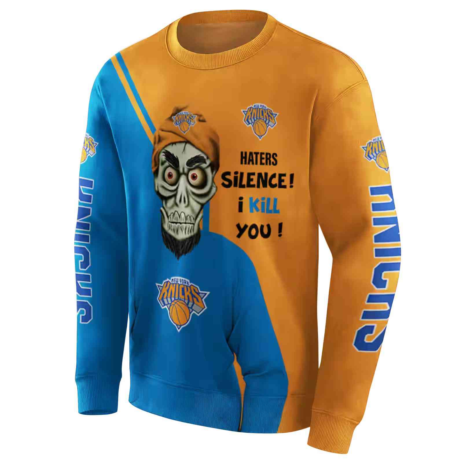 new york knicks achmed skull blue hoodie new arrival