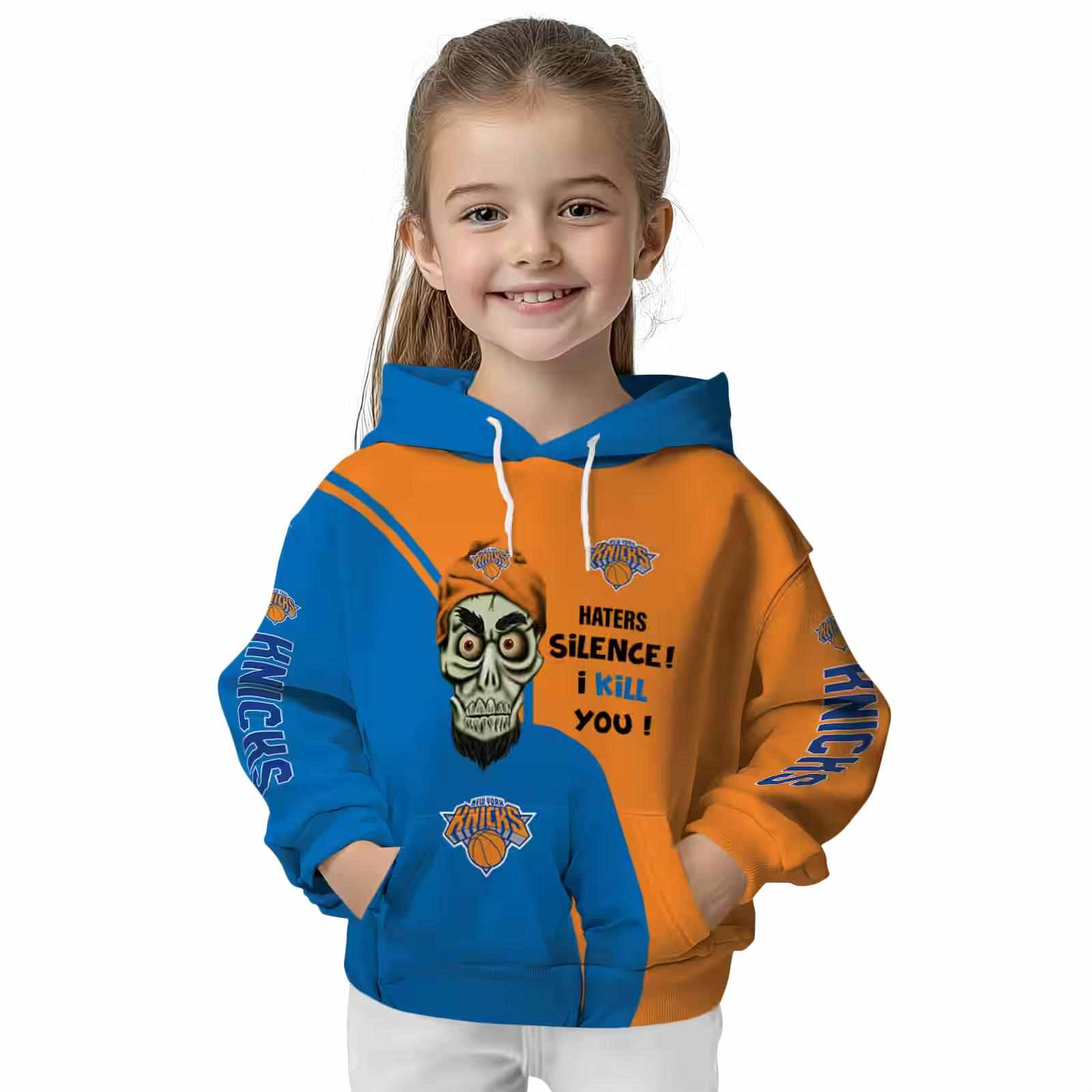 new york knicks achmed skull blue hoodie top rated