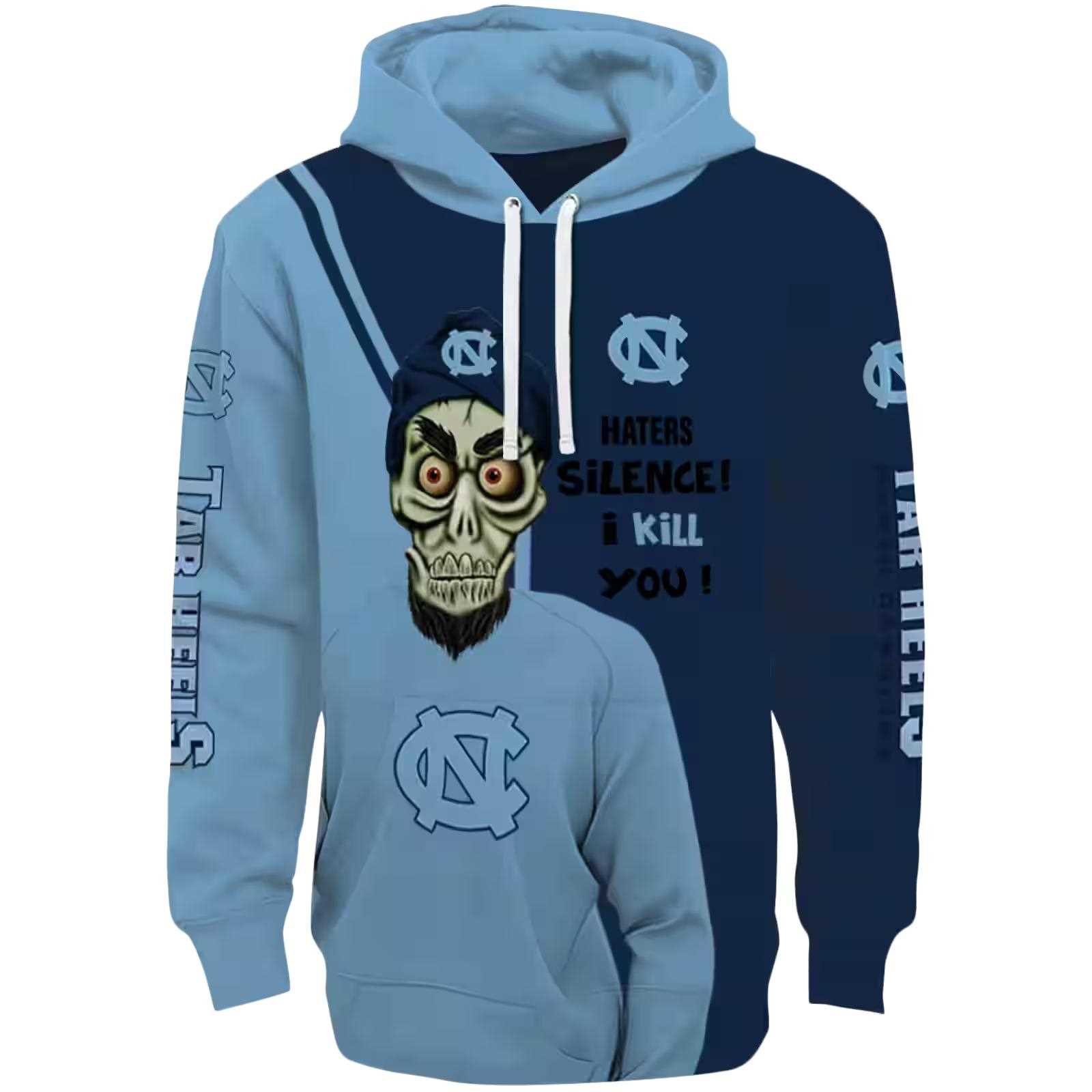 North Carolina Tar Heels Achmed Skull Light Blue Hoodie