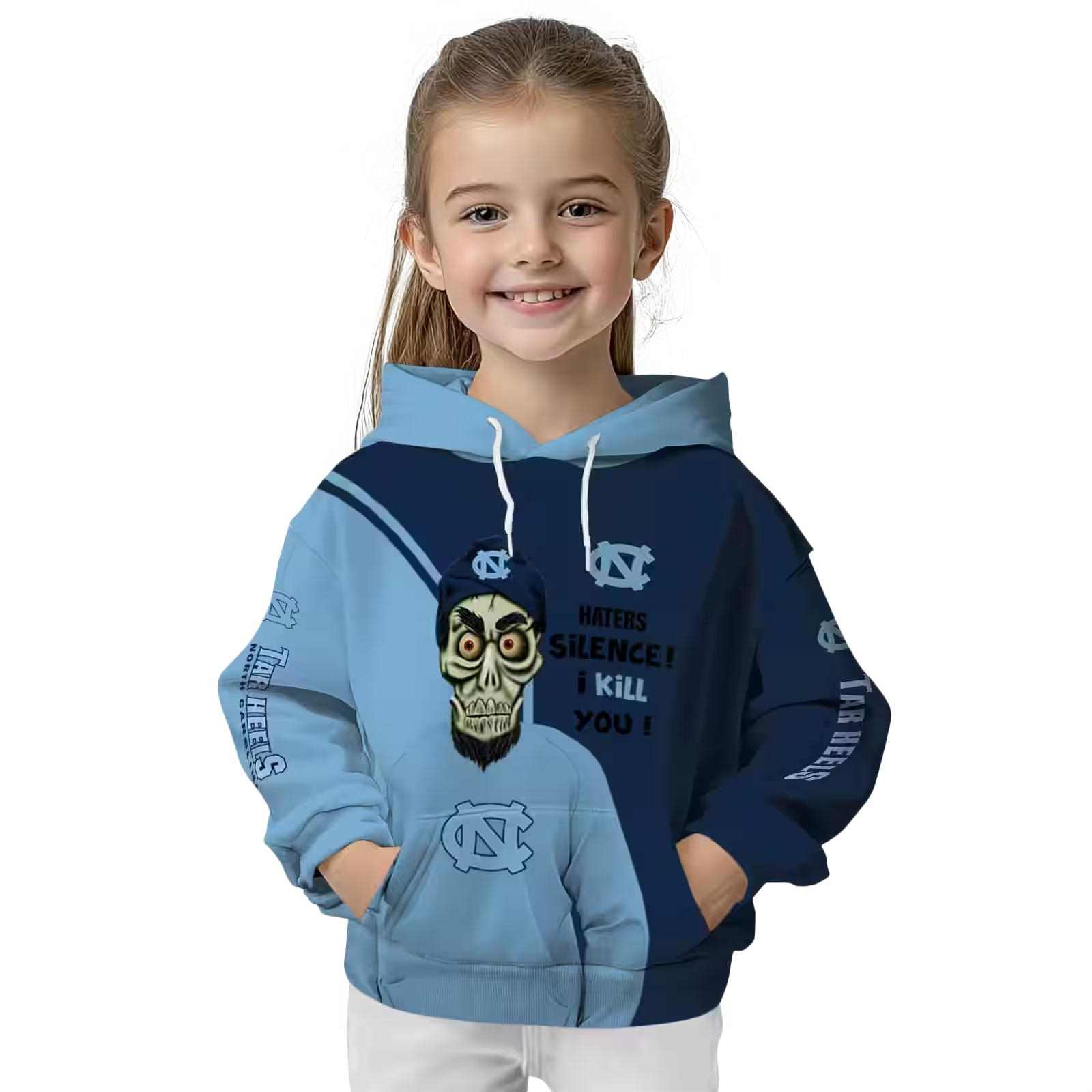 north carolina tar heels achmed skull light blue hoodie top rated