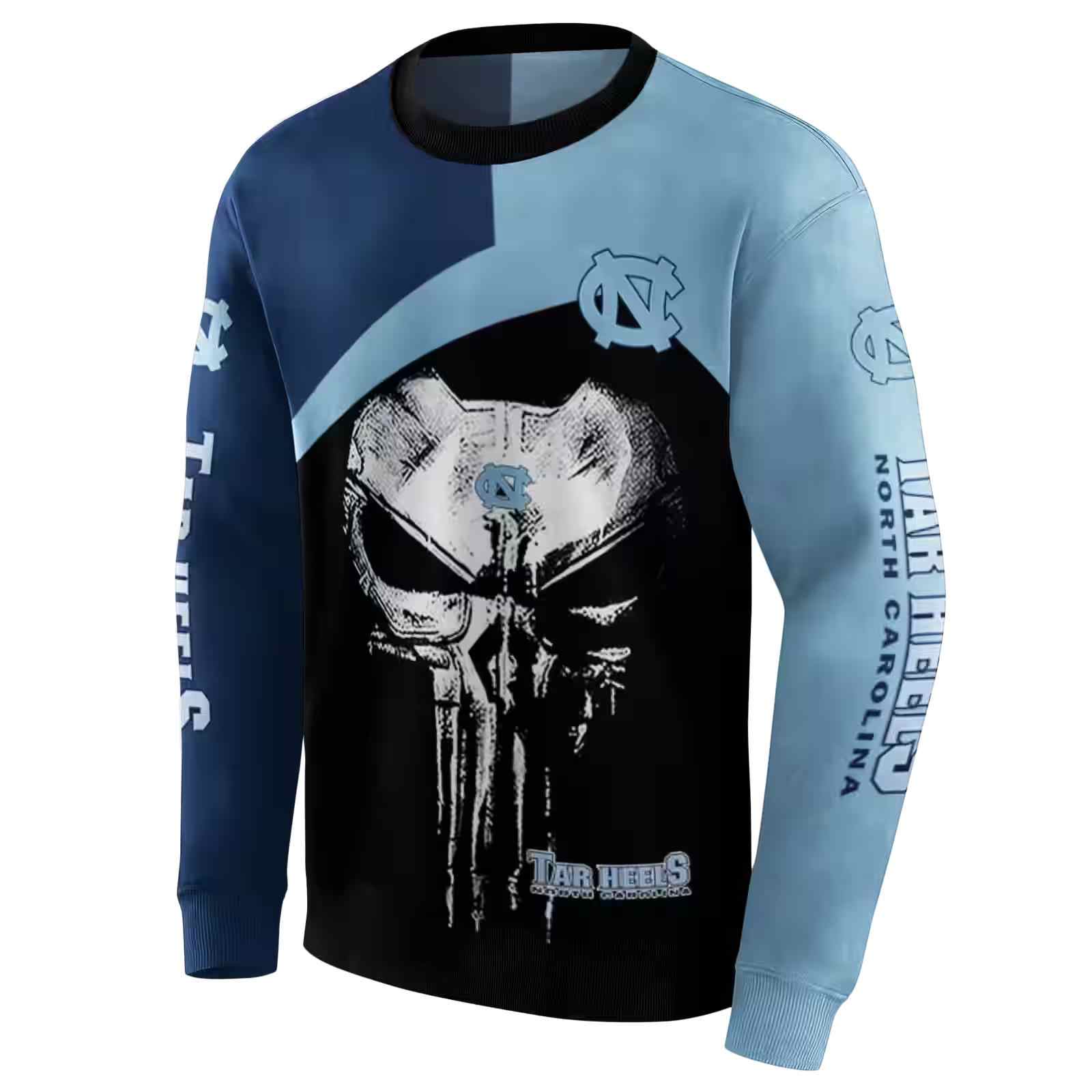 north carolina tar heels skull punisher navy blue black hoodie new arrival