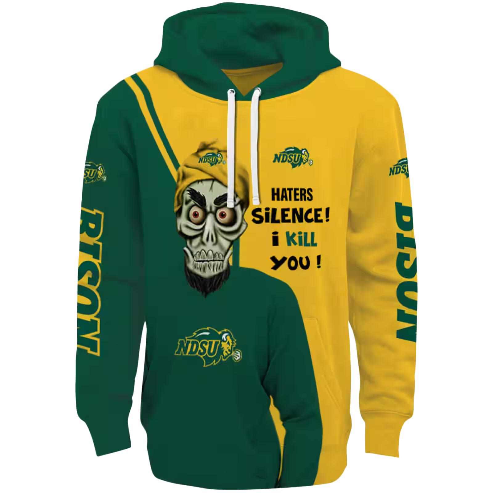 North Dakota State Bison Achmed Skull Green Hoodie