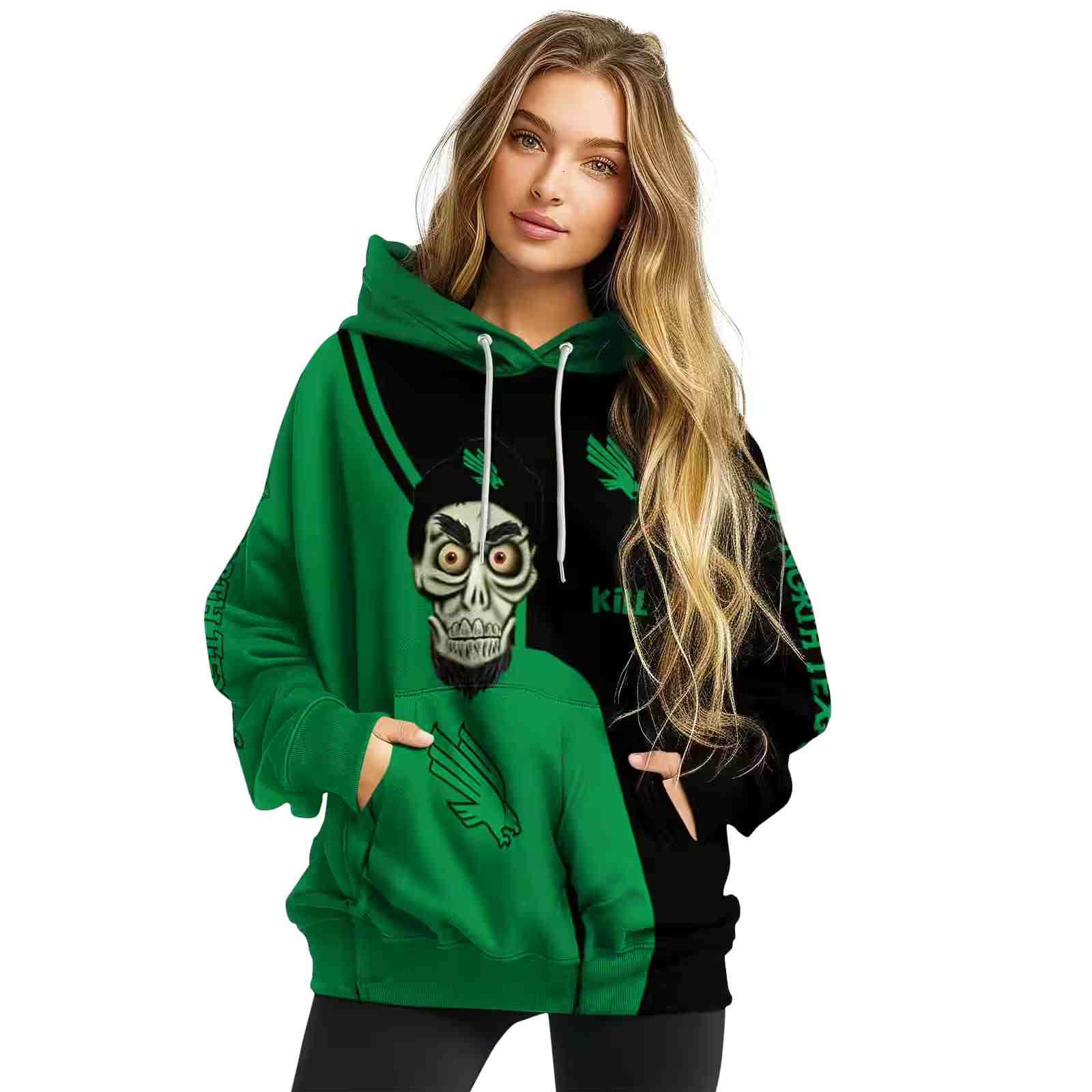 north texas mean green achmed skull green hoodie high quality