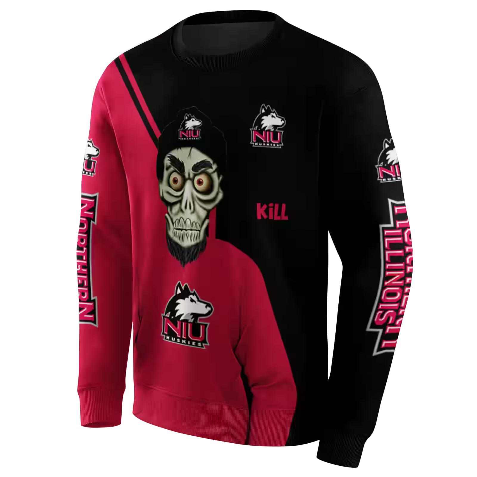 northern illinois huskies achmed skull red hoodie new arrival