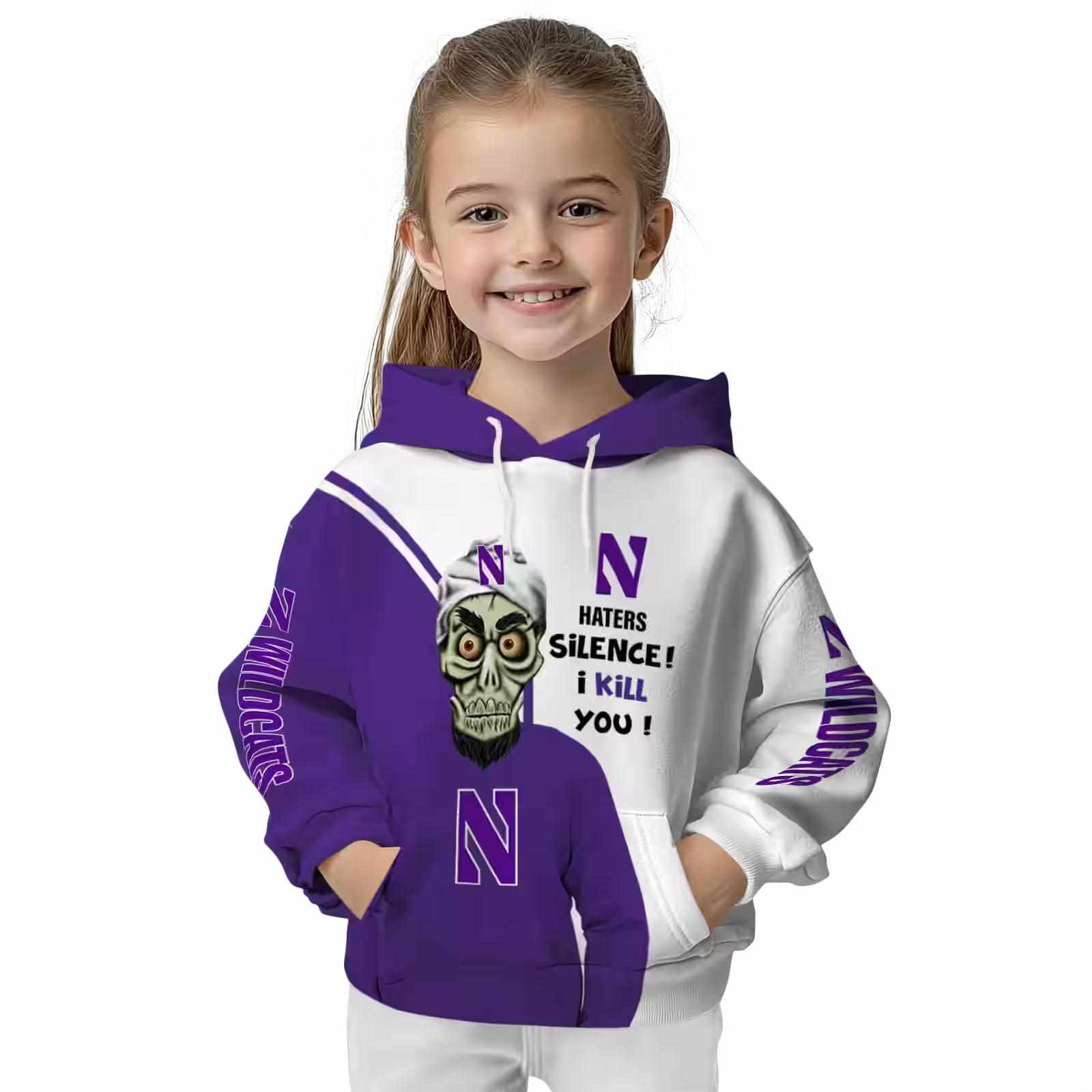 northwestern wildcats achmed skull purple hoodie top rated