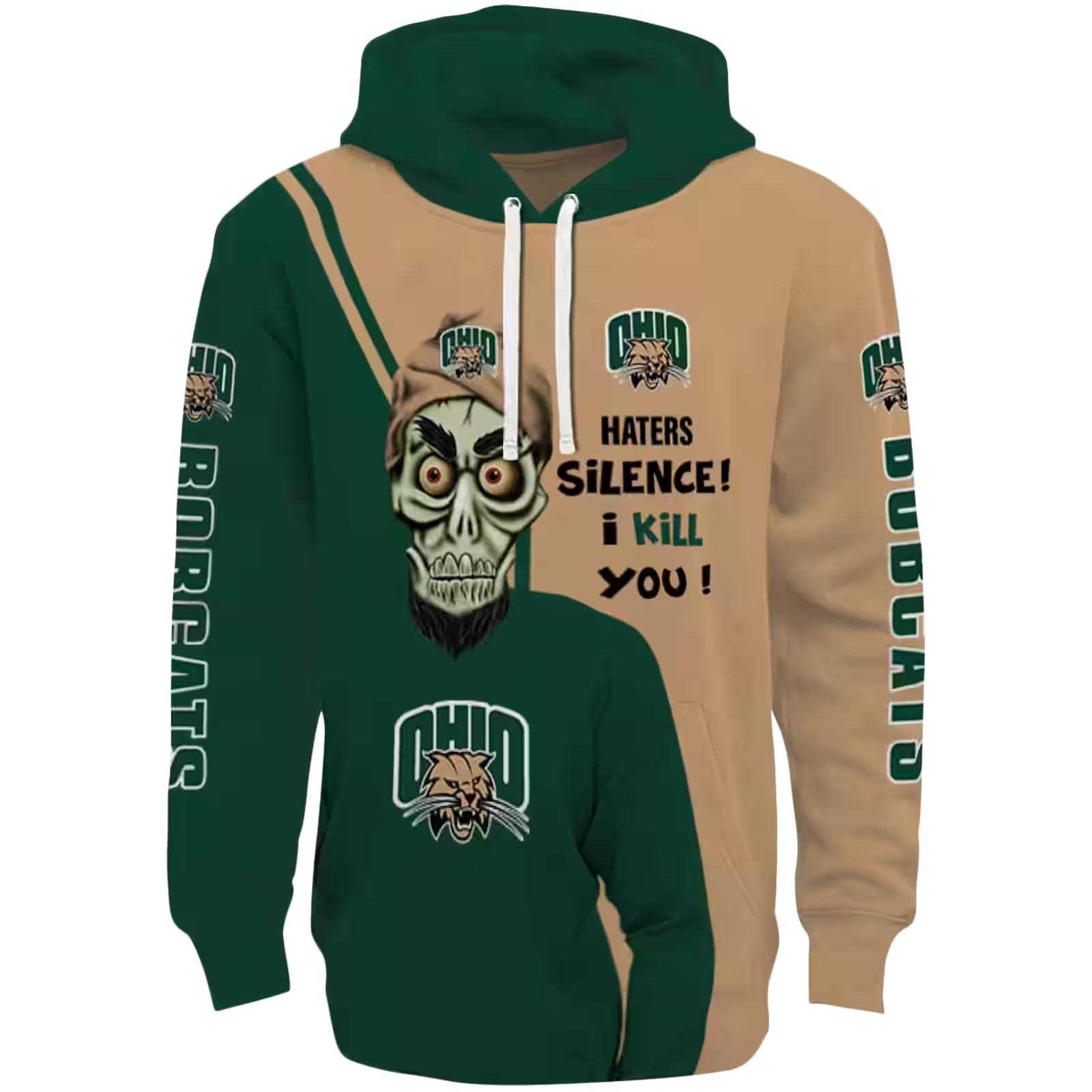 Ohio Bobcats Achmed Skull Green Hoodie