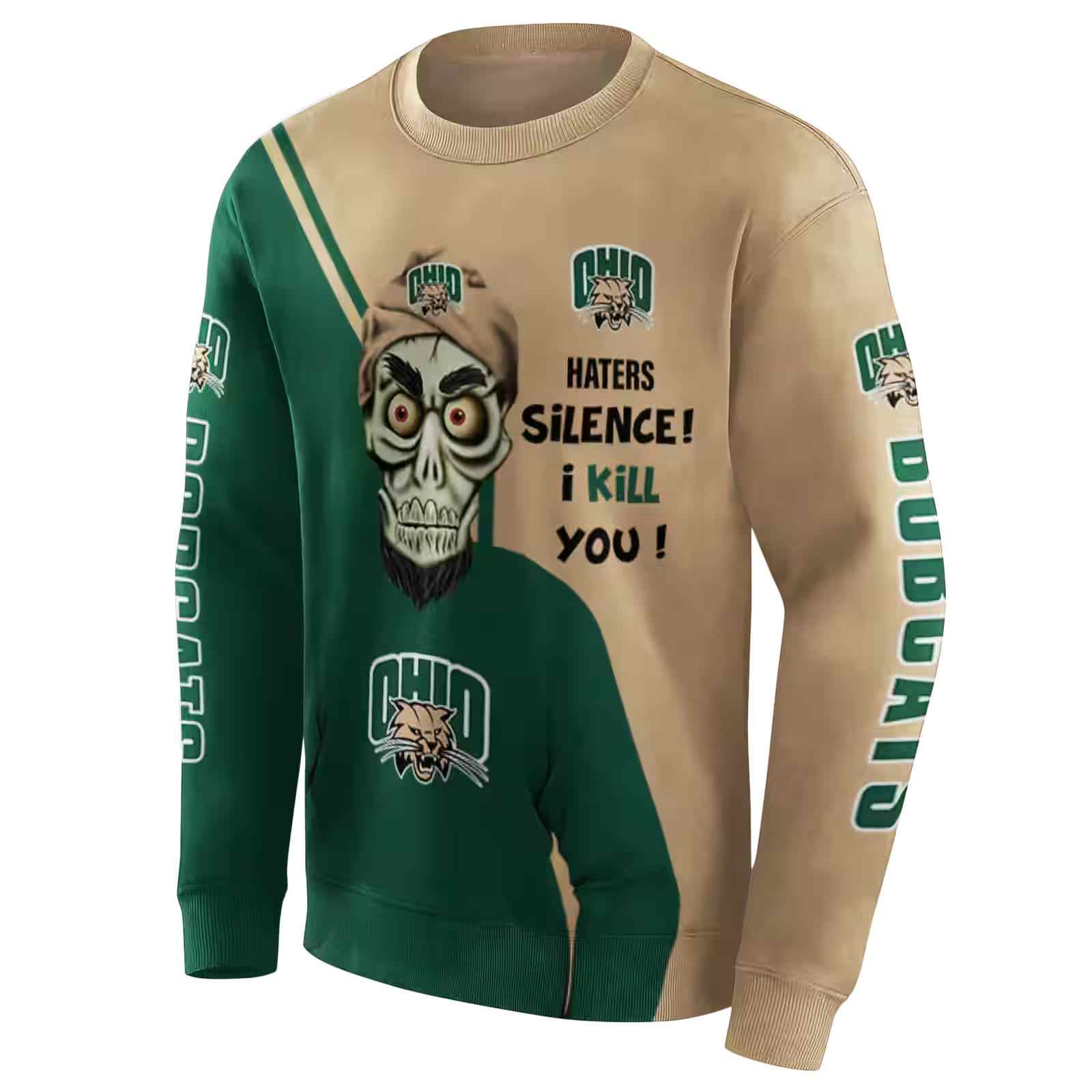 ohio bobcats achmed skull green hoodie new arrival