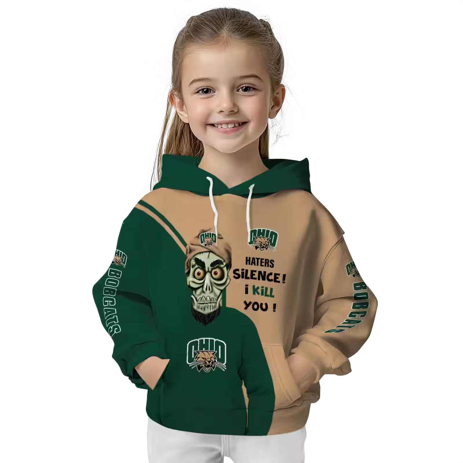 ohio bobcats achmed skull green hoodie top rated