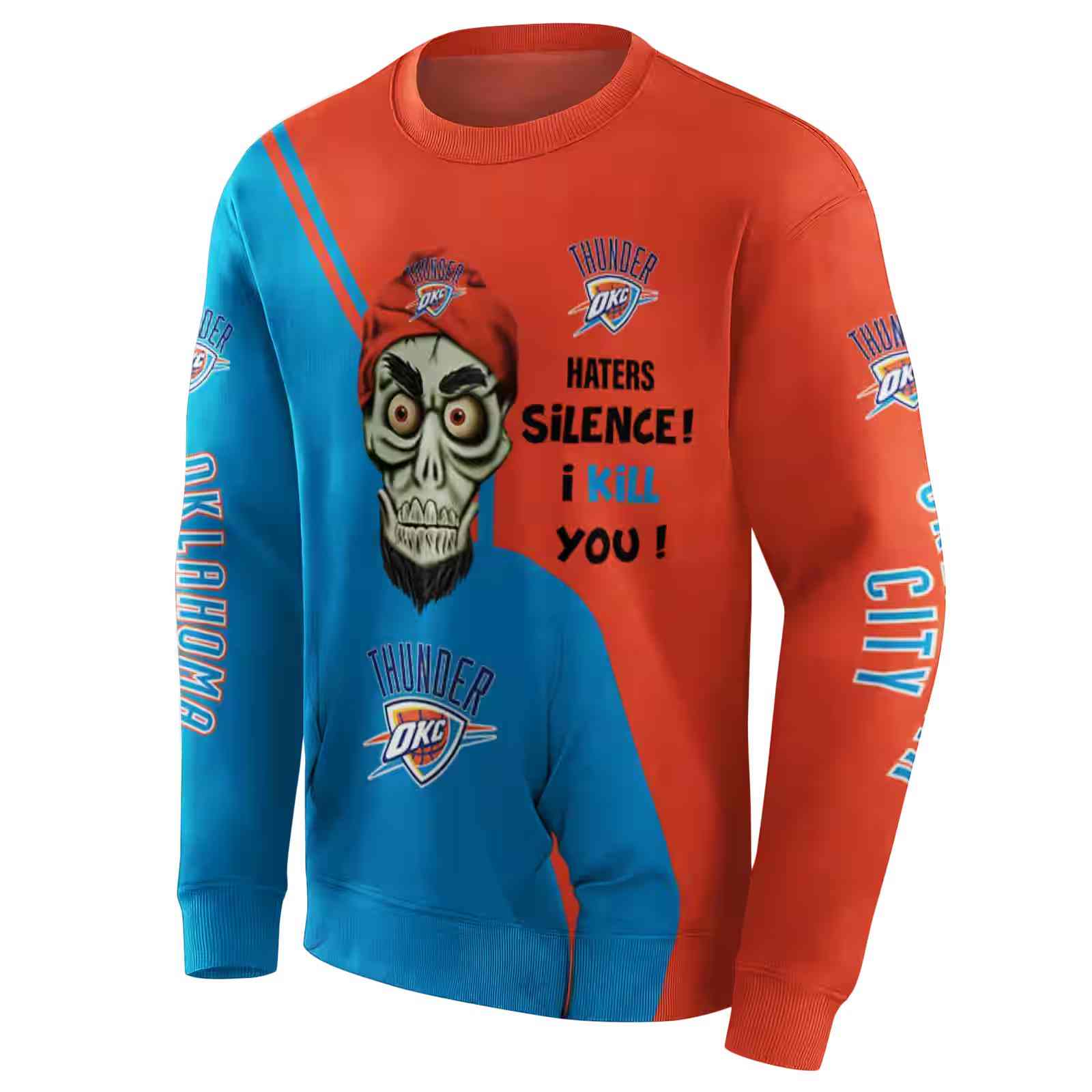 oklahoma city thunder achmed skull blue hoodie new arrival