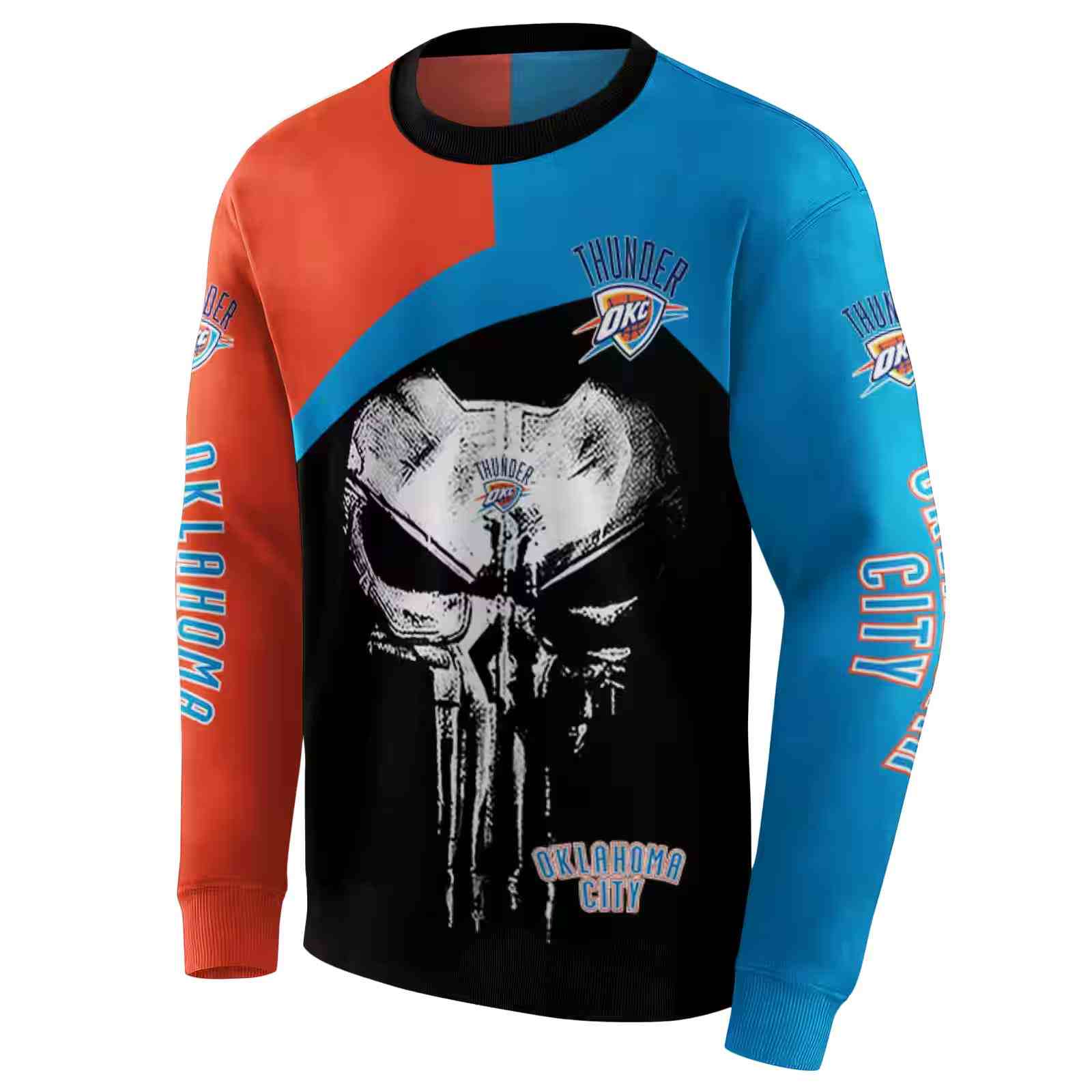 oklahoma city thunder skull punisher orange black hoodie new arrival