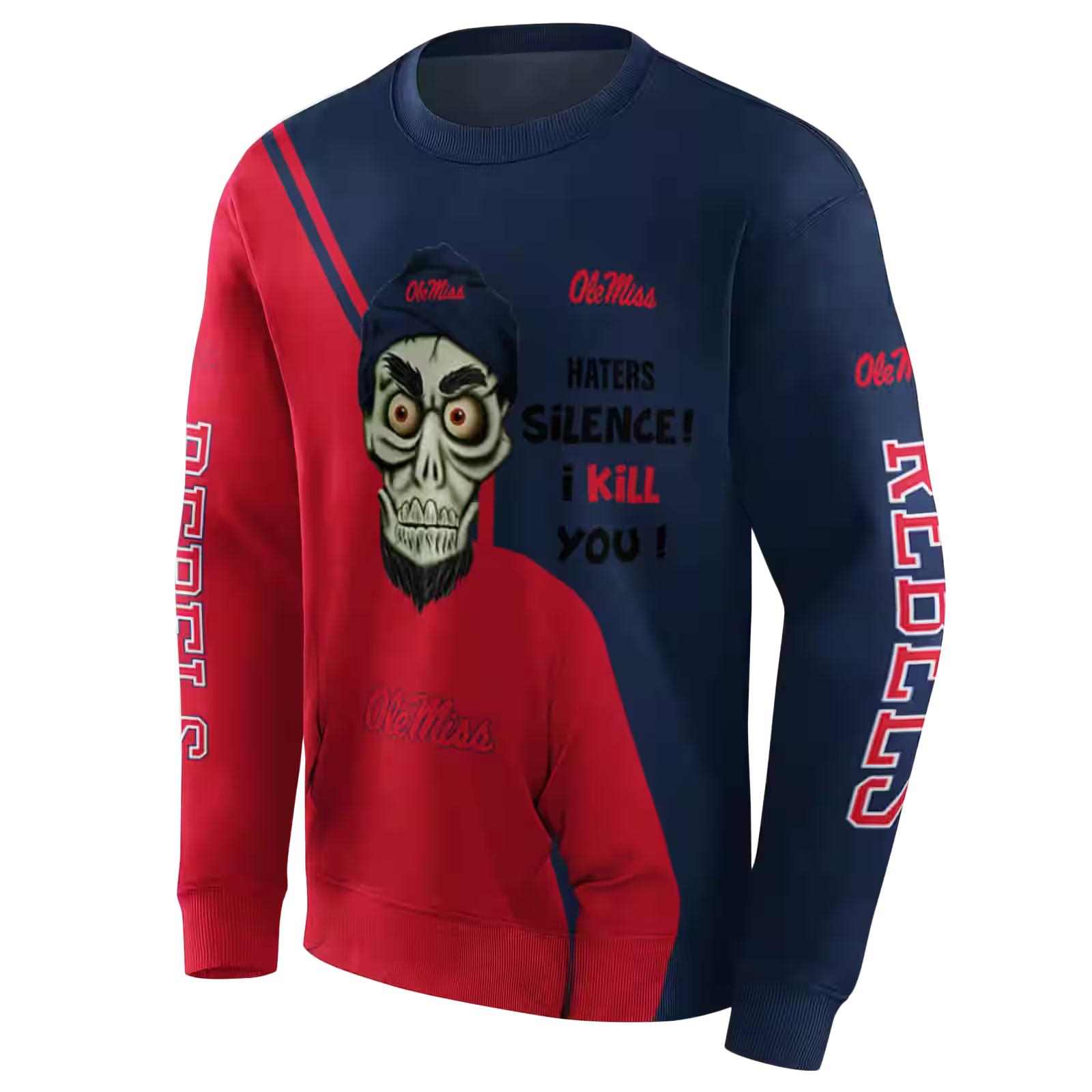 ole miss rebels achmed skull red hoodie new arrival