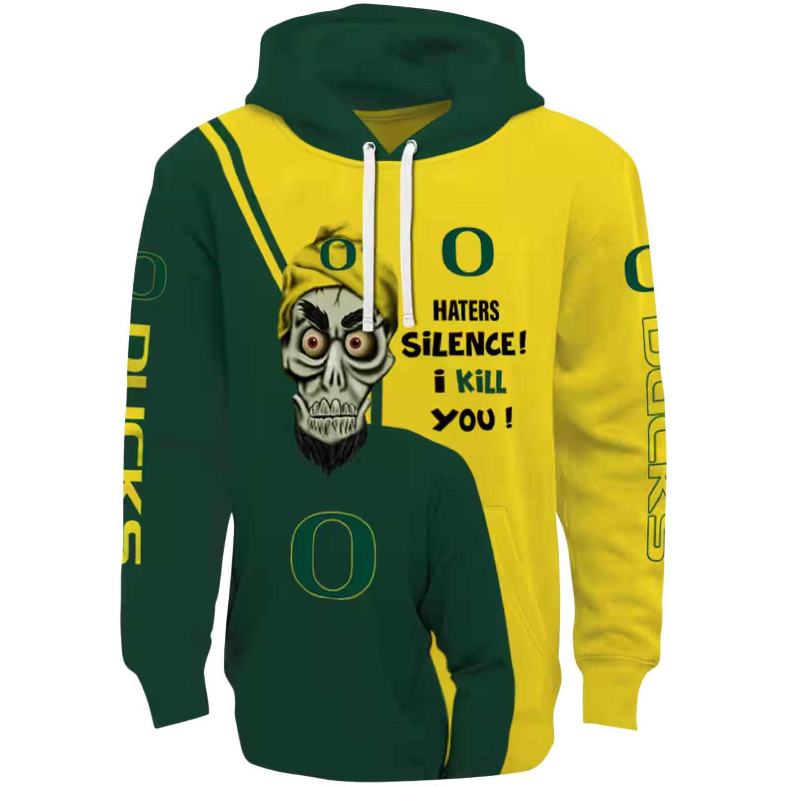 Oregon Ducks Achmed Skull Green Hoodie