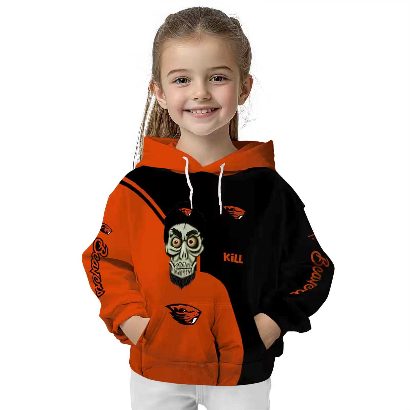 oregon state beavers achmed skull orange hoodie top rated