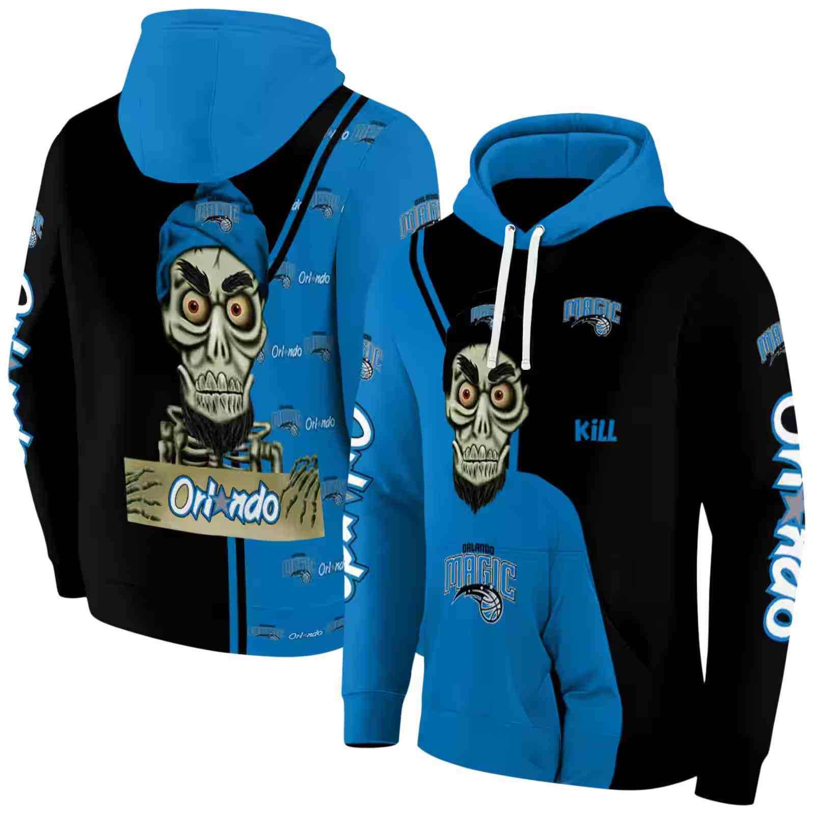 orlando magic achmed skull blue hoodie fashion forward