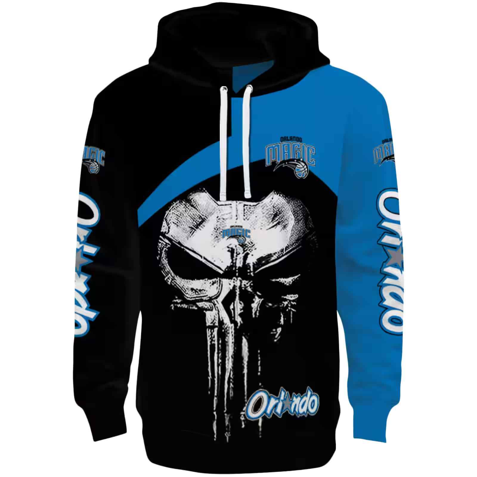 Orlando Magic Skull Punisher Black Hoodie