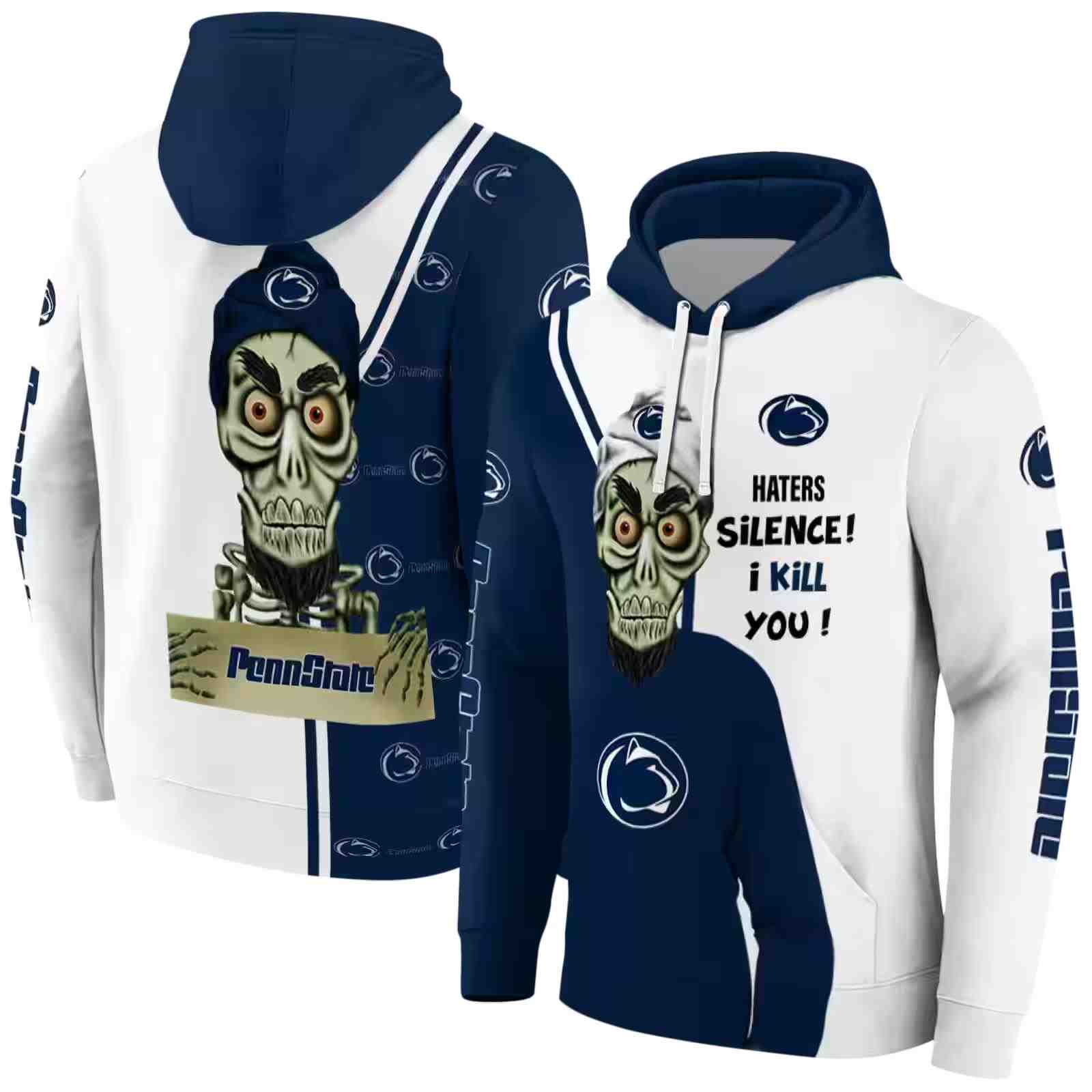 penn state nittany lions achmed skull blue hoodie fashion forward