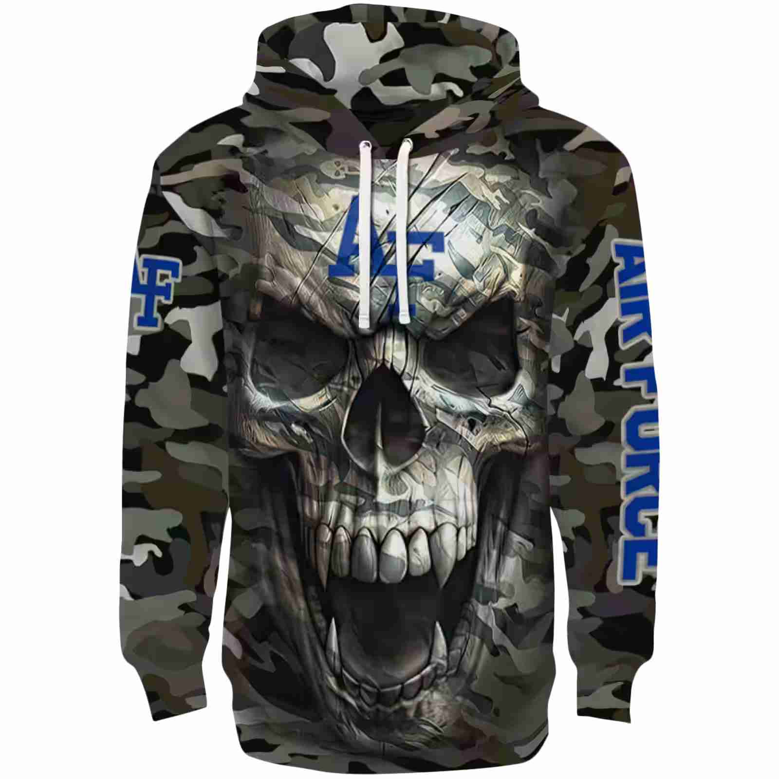 Personalized Air Force Falcons Camo Skull Hoodie