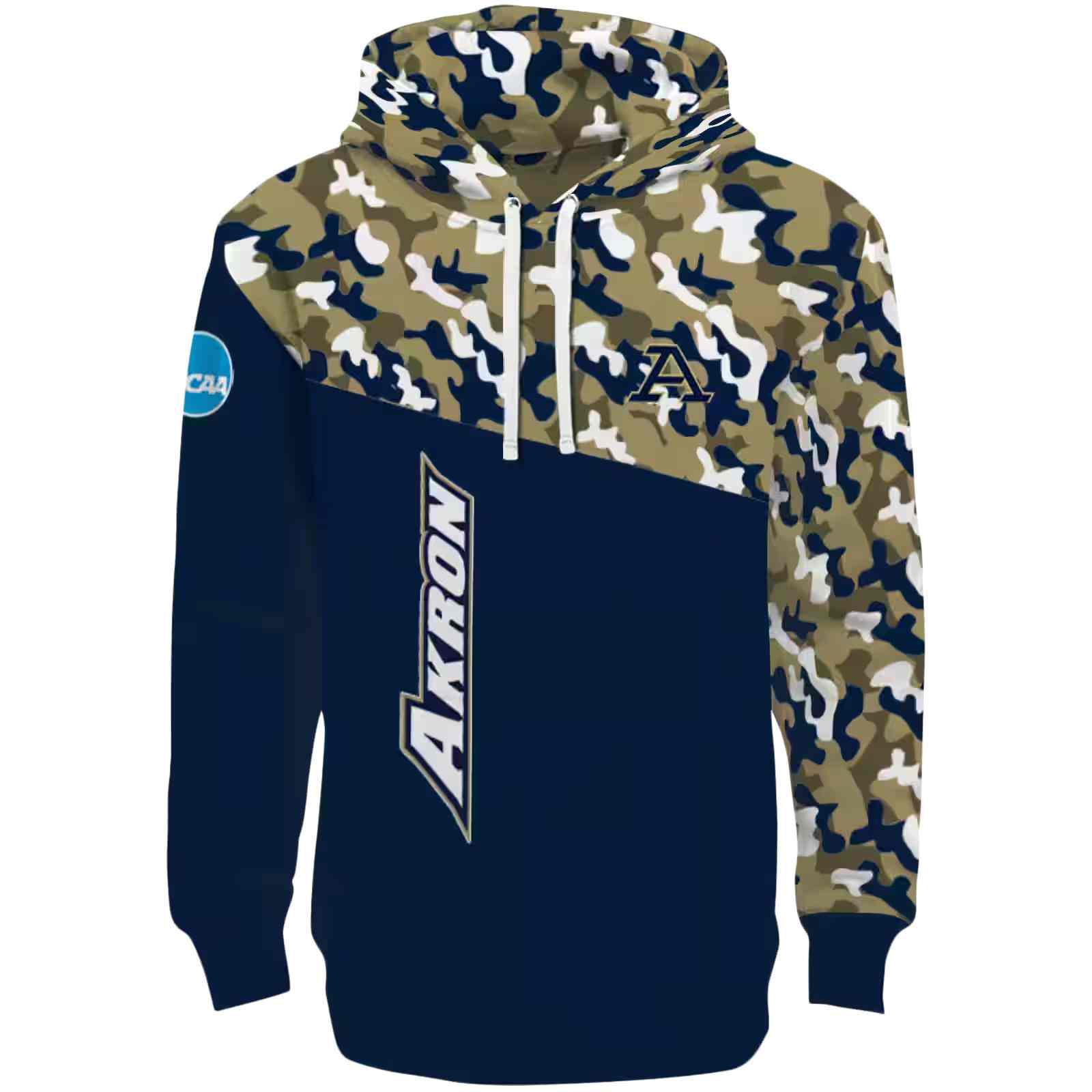 Personalized Akron Zips Camo Pattern Blue Hoodie