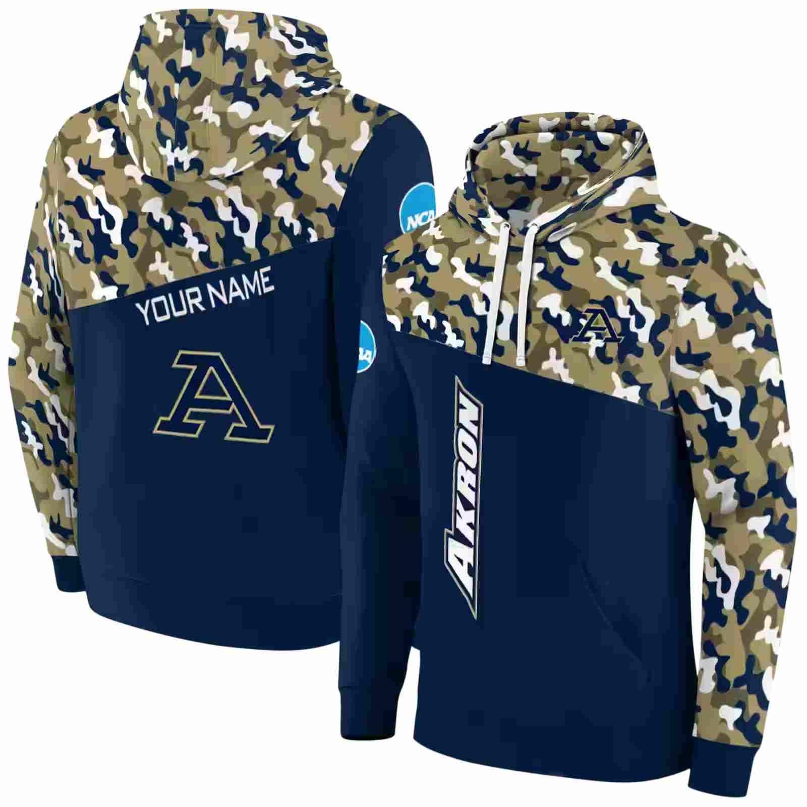 personalized akron zips camo pattern blue hoodie fashion forward