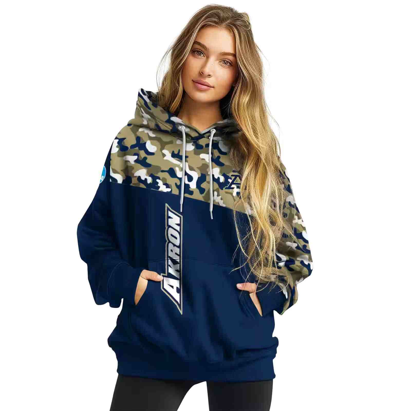 personalized akron zips camo pattern blue hoodie high quality