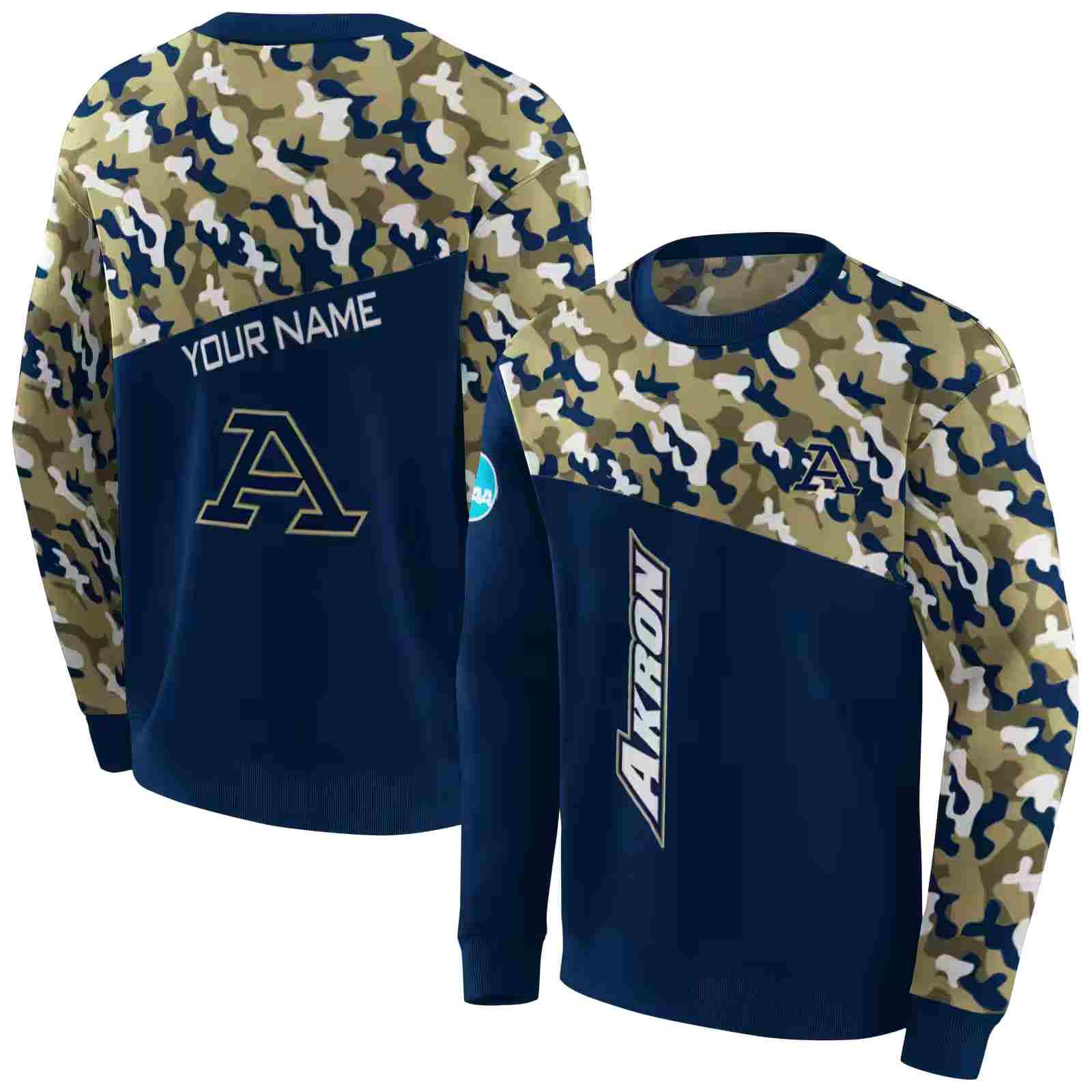 personalized akron zips camo pattern blue hoodie premium grade