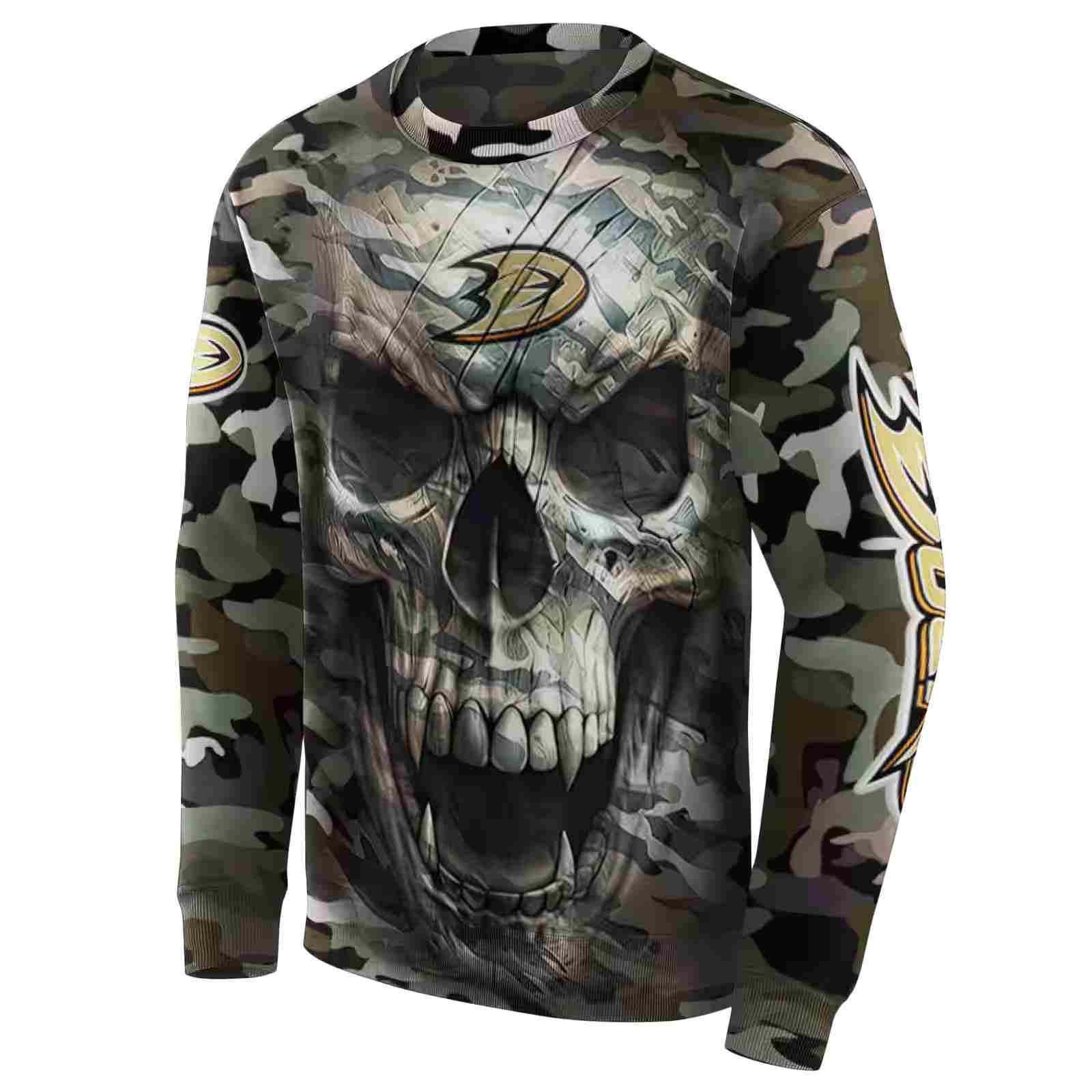 personalized anaheim ducks camo skull hoodie new arrival