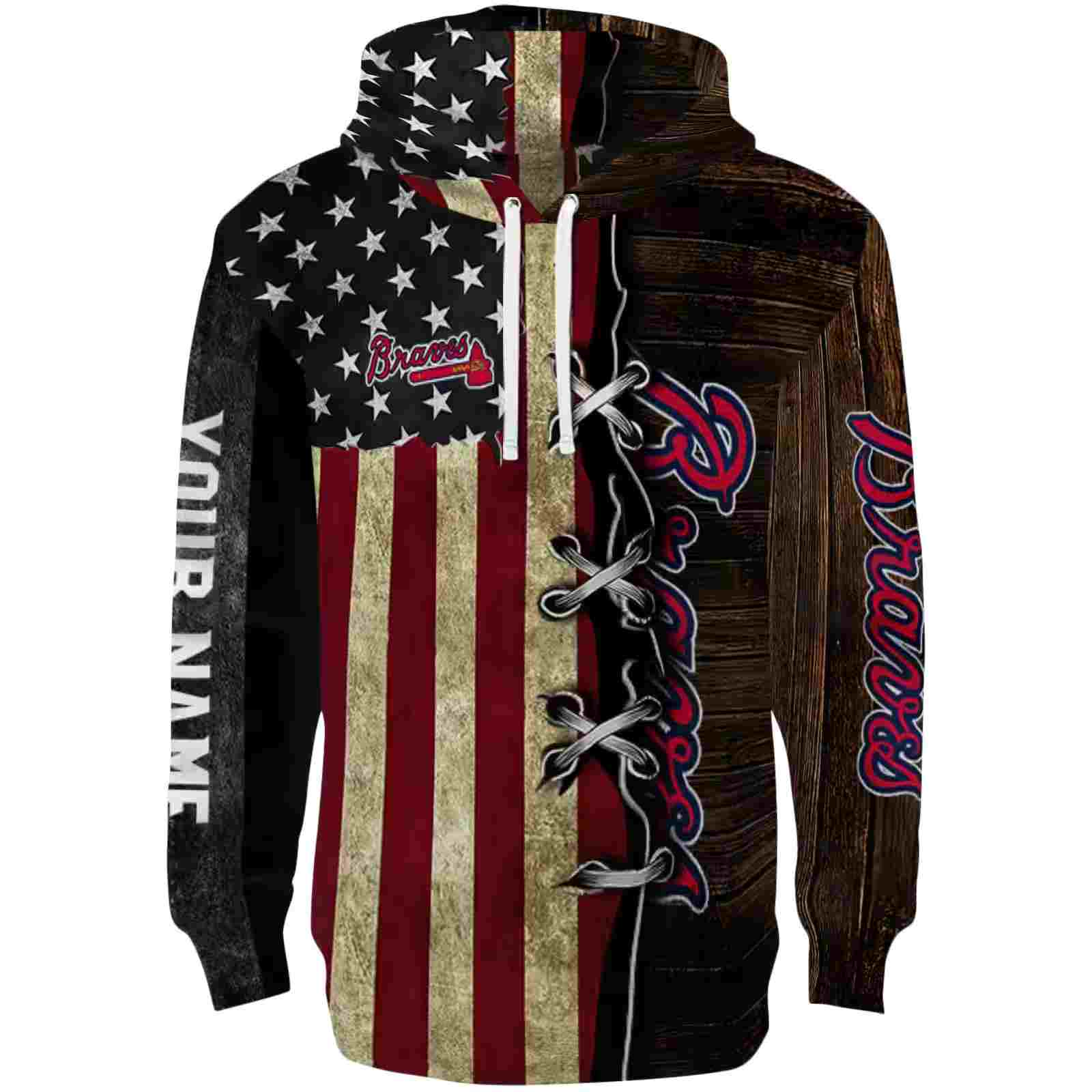 Personalized Atlanta Braves American Pride Hoodie