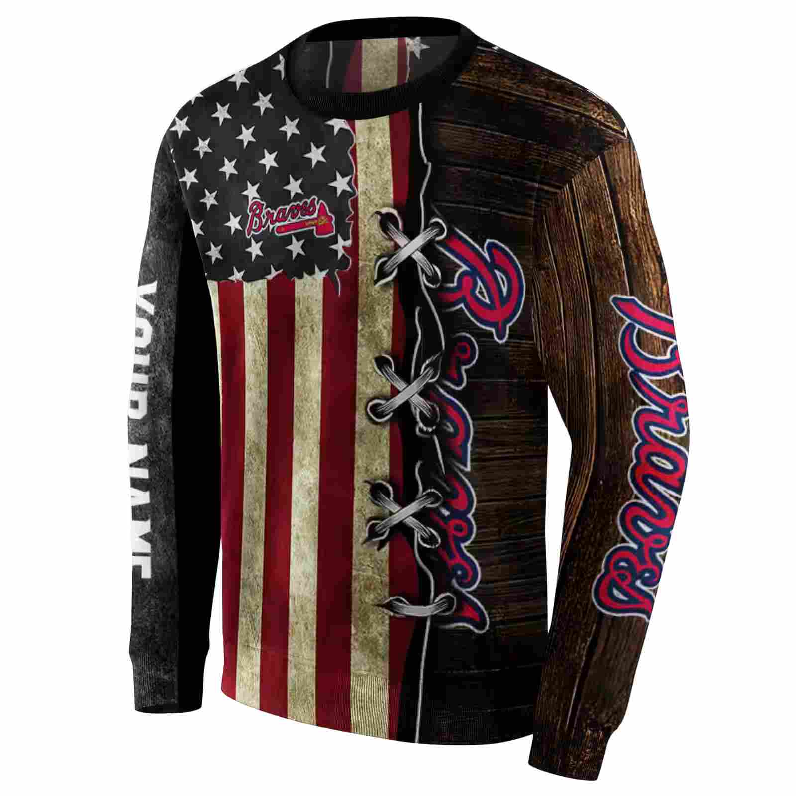 personalized atlanta braves american pride hoodie new arrival