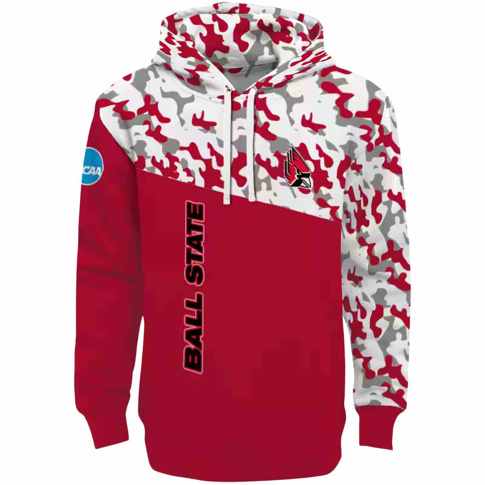 Personalized Ball State Cardinals Camo Pattern Red Hoodie